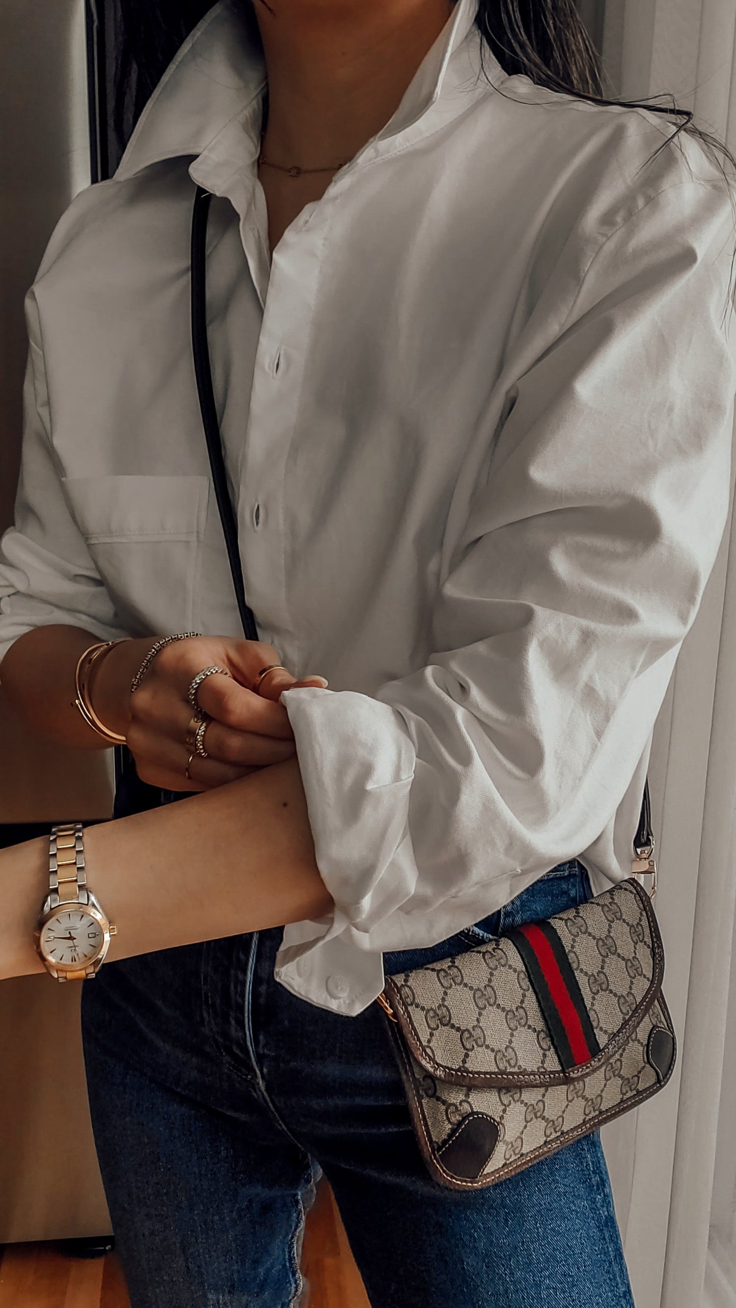 Authentic Vintage Gucci Upcycle Pouch with Strap