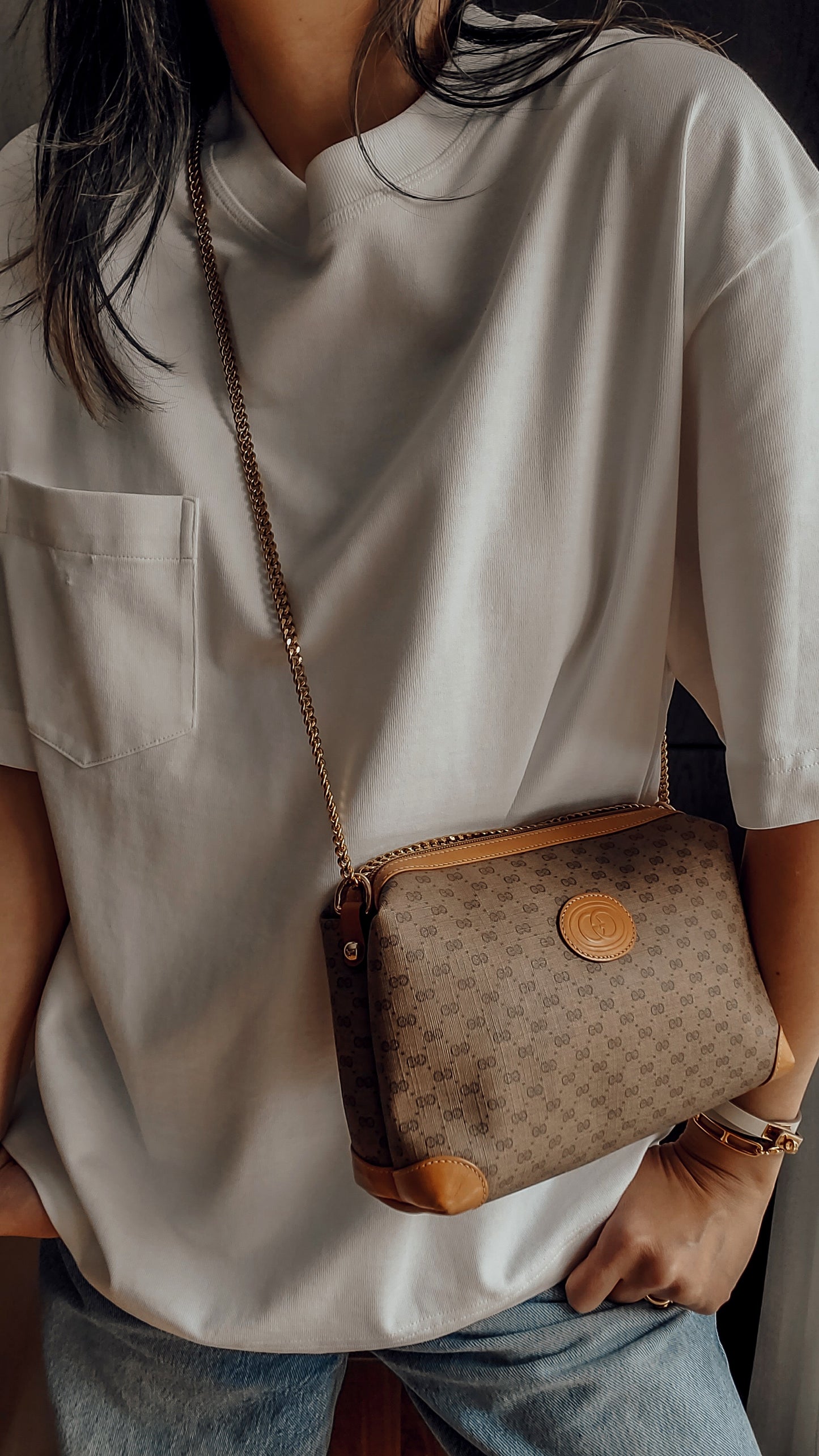 Authentic Vintage Gucci Upcycle Purse on Chain