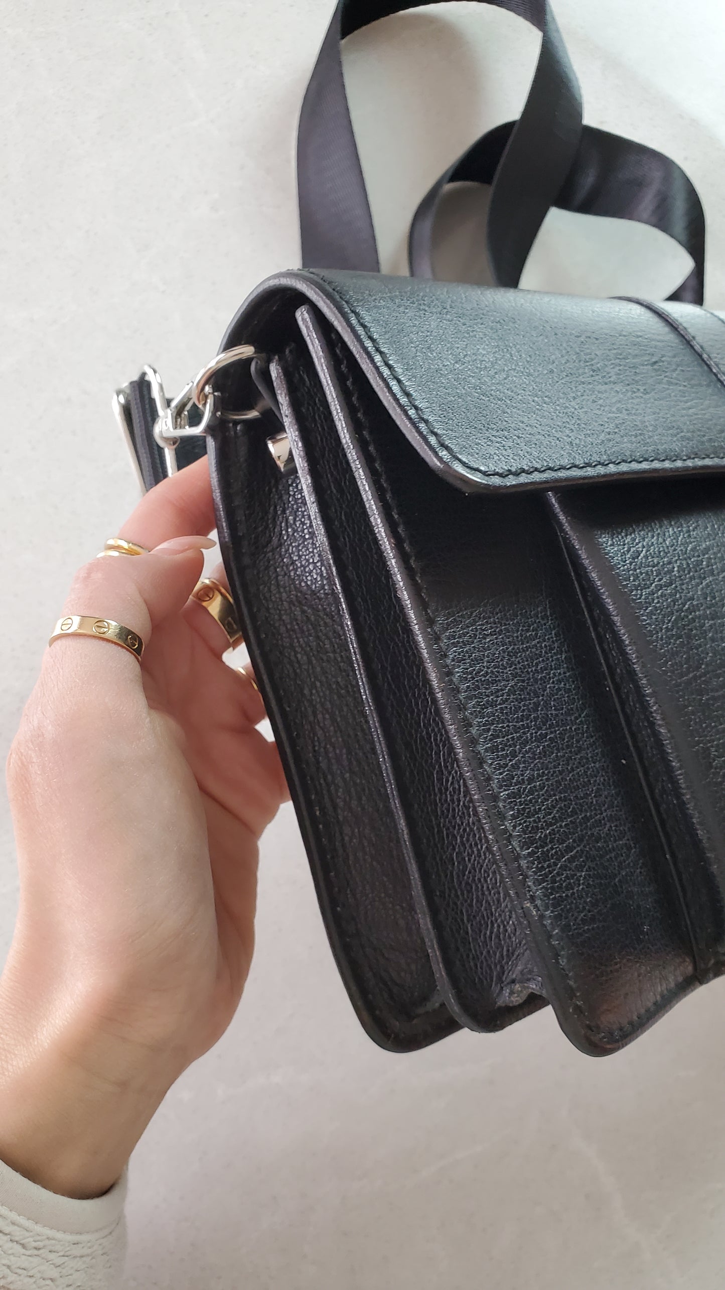 Authentic Gucci Upcycle Black Leather Purse with Strap