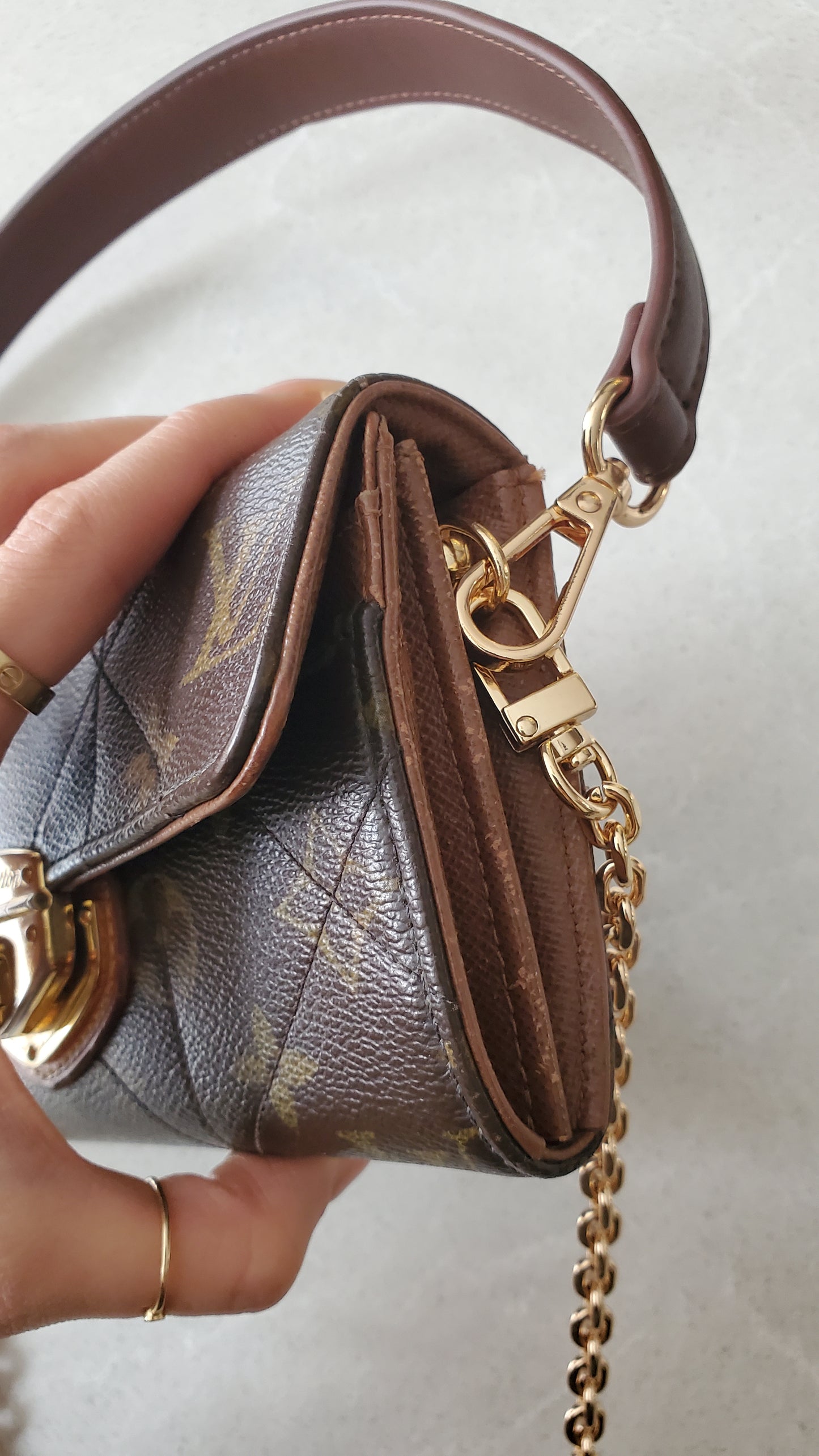 Authentic Louis Vuitton (2011) Upcycle Wallet on Chain & Strap