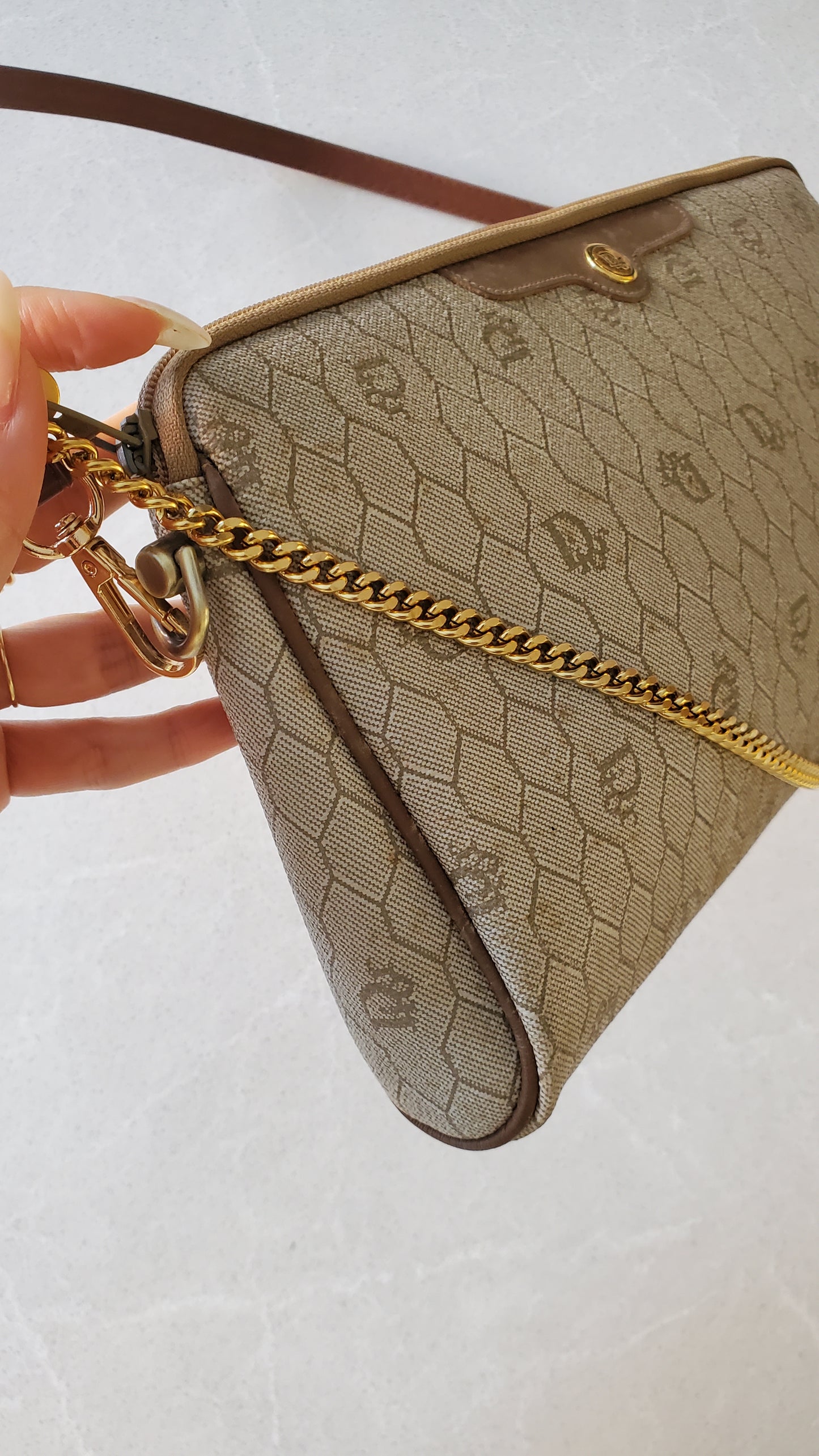 Authentic Vintage Dior Upcycle Purse with Strap & Chain