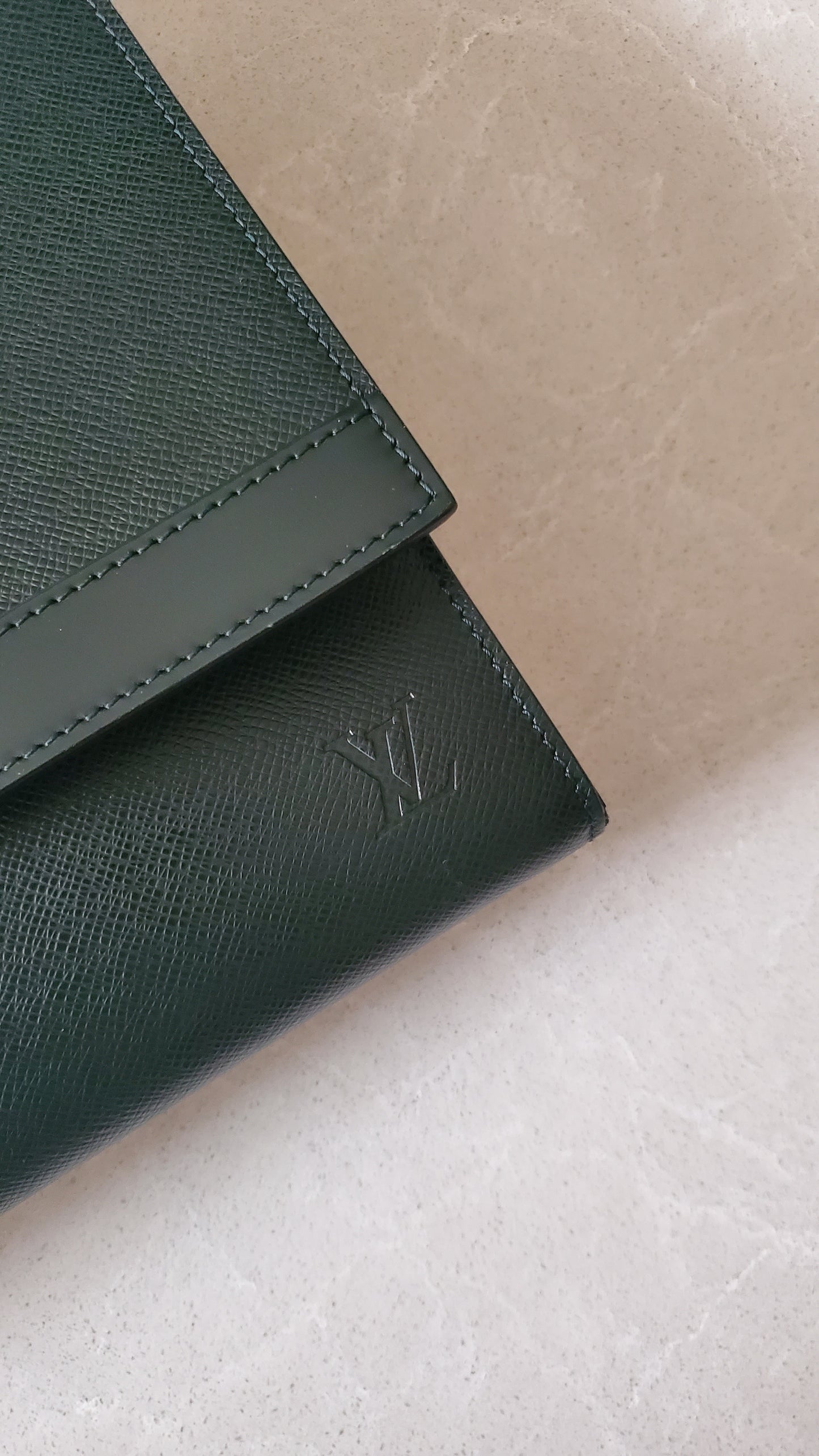 Authentic Vintage Louis Vuitton (Dark Green) Upcycle Large Purse on Chains