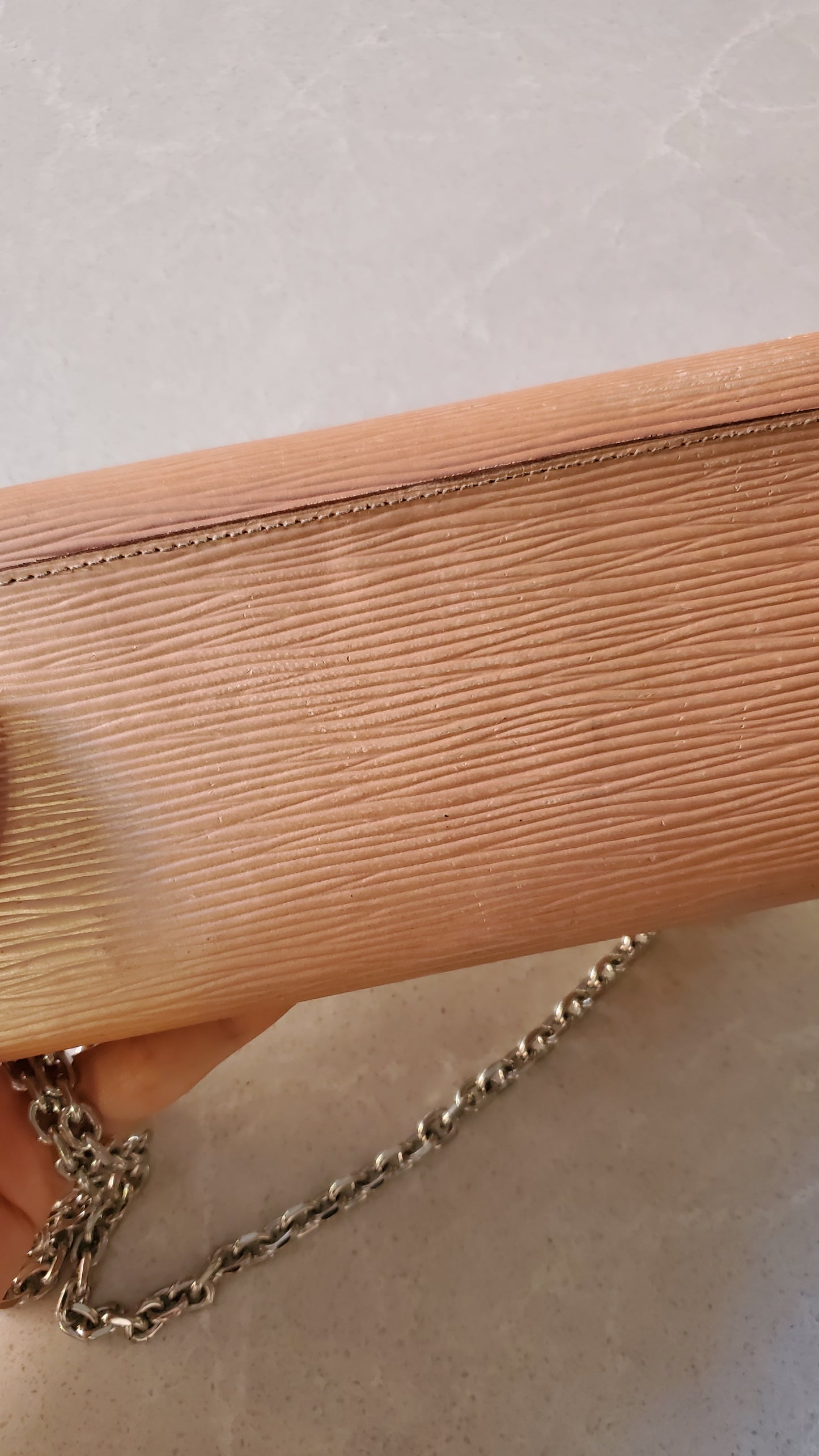 Authentic Louis Vuitton Pink Epi Upcycle Long Wallet on Chain