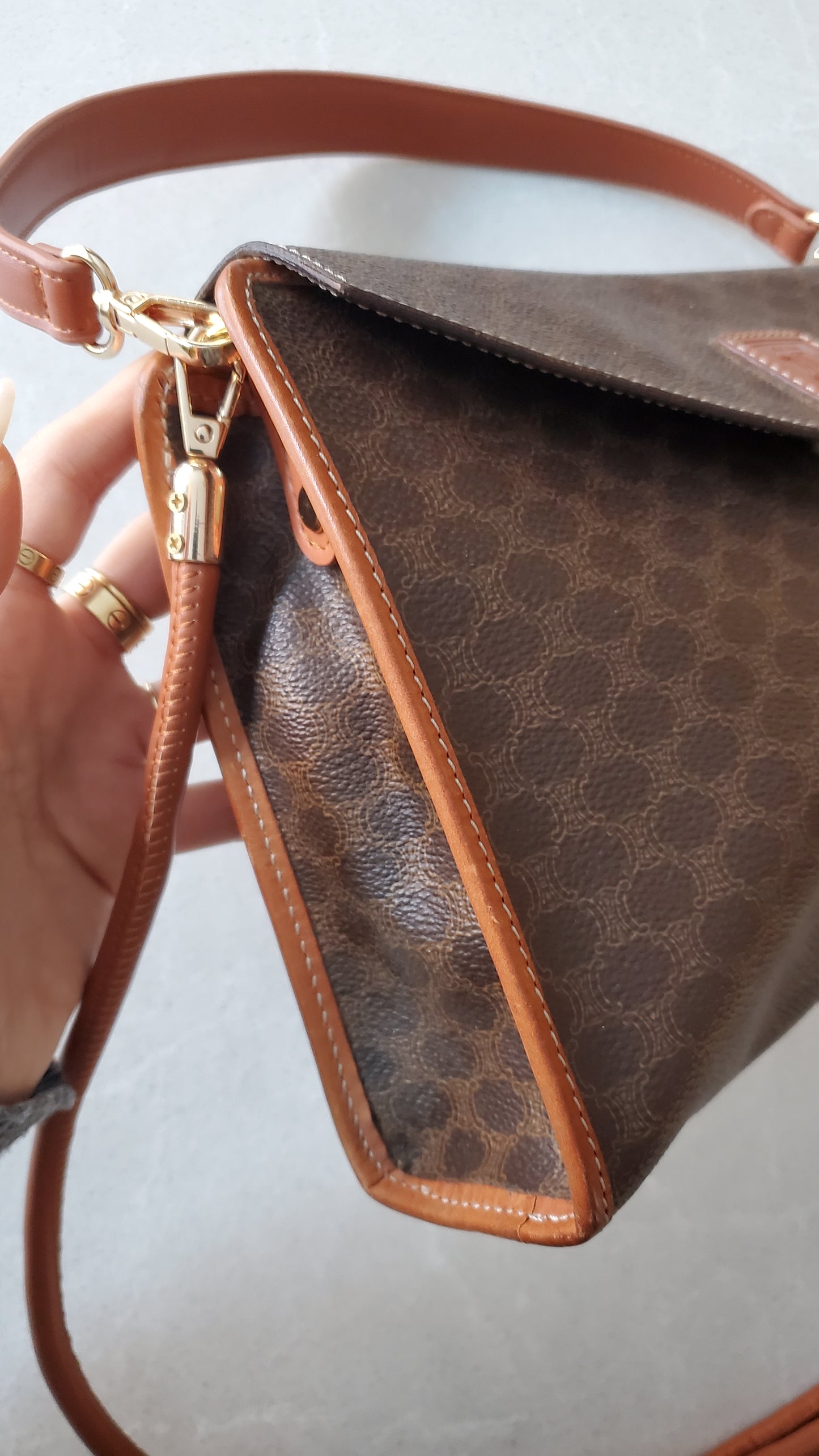 Authentic Vintage Celine (Brown) Upcycle Purse with Straps