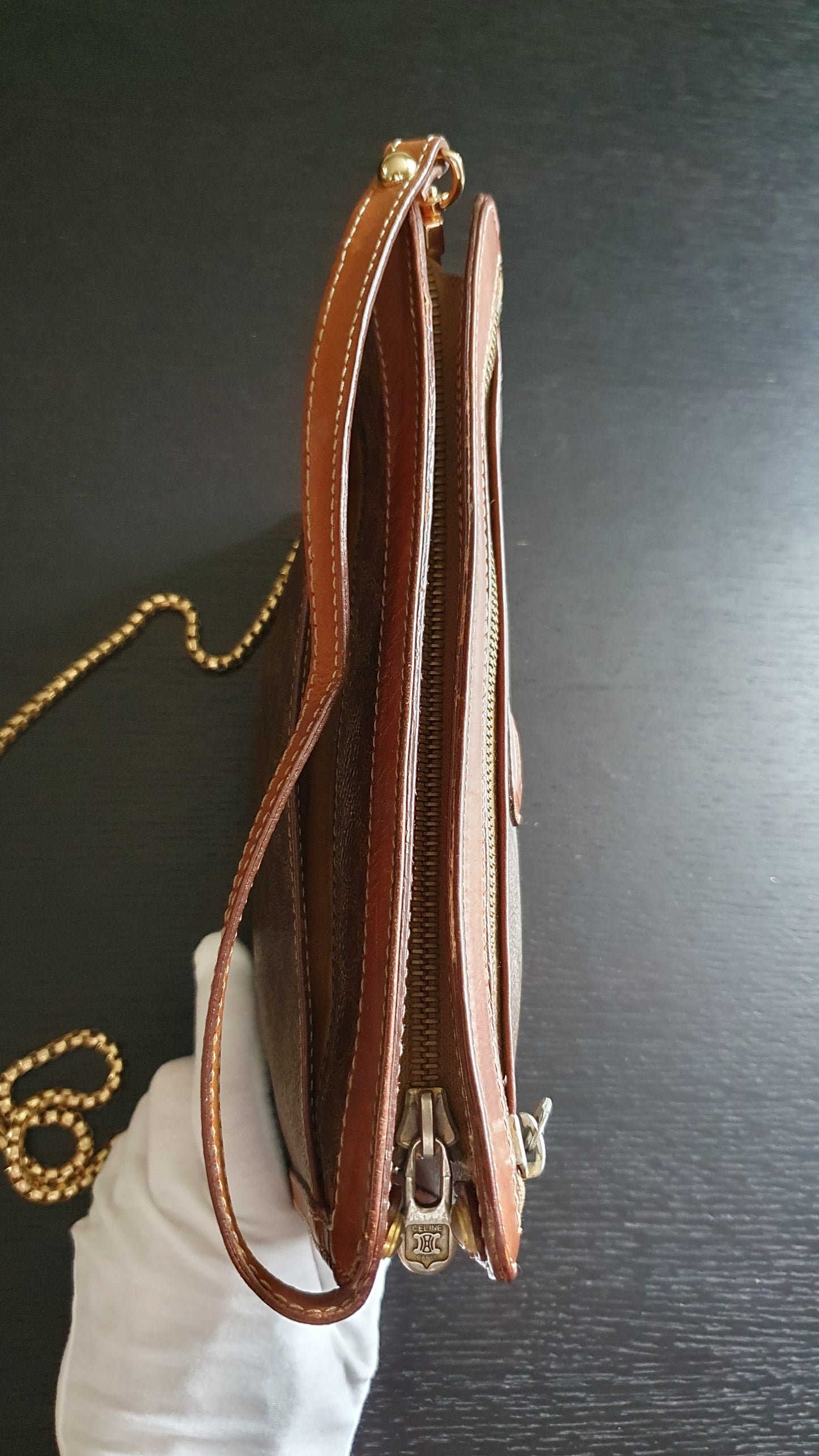 Authentic Vintage Celine Upcycle Purse (with Single Handle Strap)