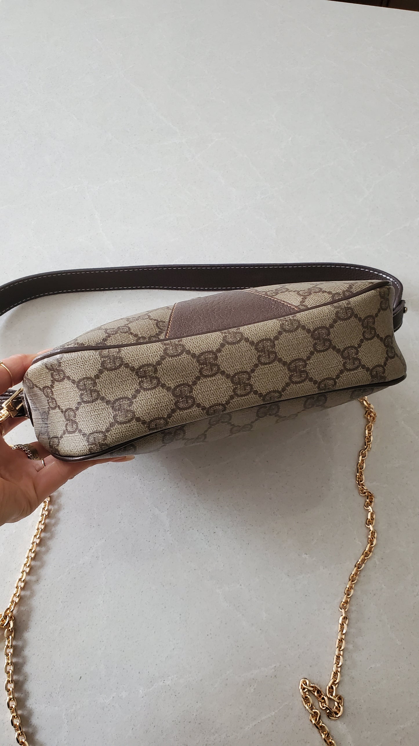 Authentic Vintage Gucci Upcycle Purse with Strap & Chain