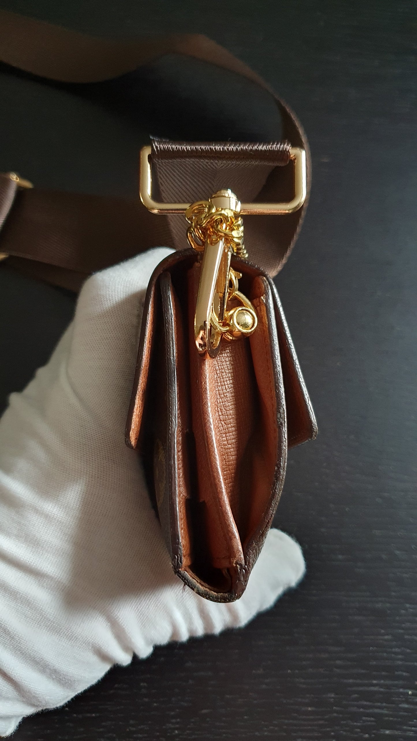 Authentic Vintage Louis Vuitton (3) Upcycle Small Wallet on Chain & Strap