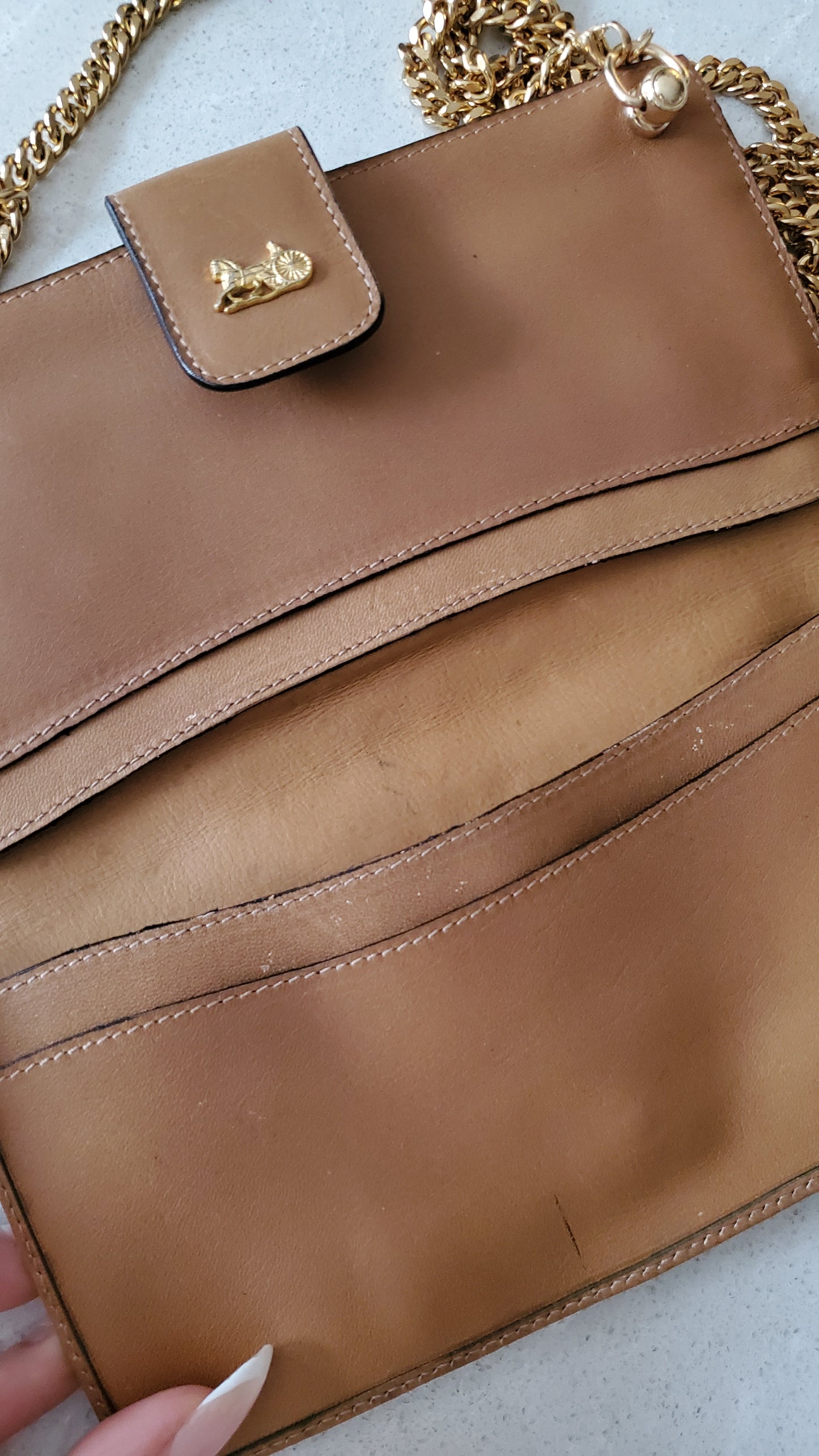 Authentic Vintage Celine Upcycle Long Wallet on Chains