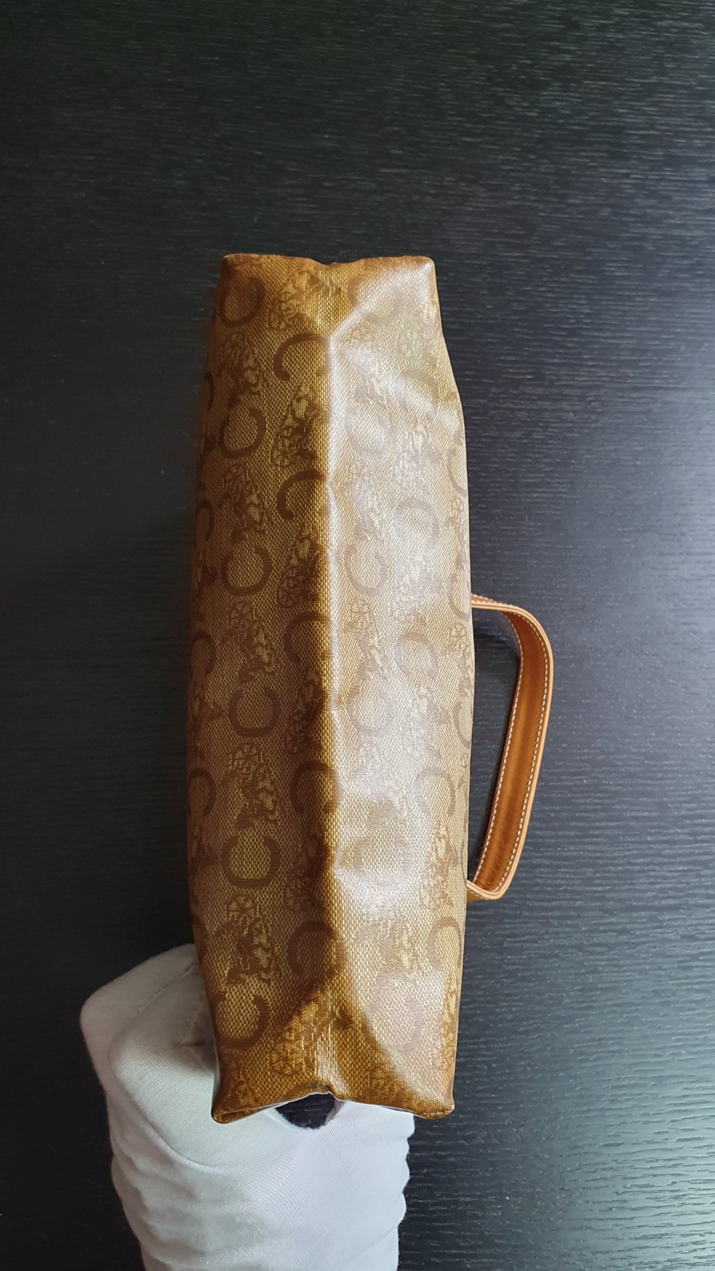 Authentic Vintage Celine Upcycle Tan Purse with Handle Straps