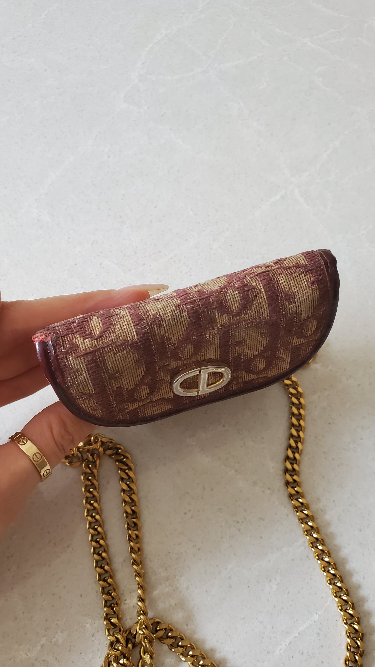 Authentic Vintage Dior Upcycle Versatile Mini Pouch on Chain