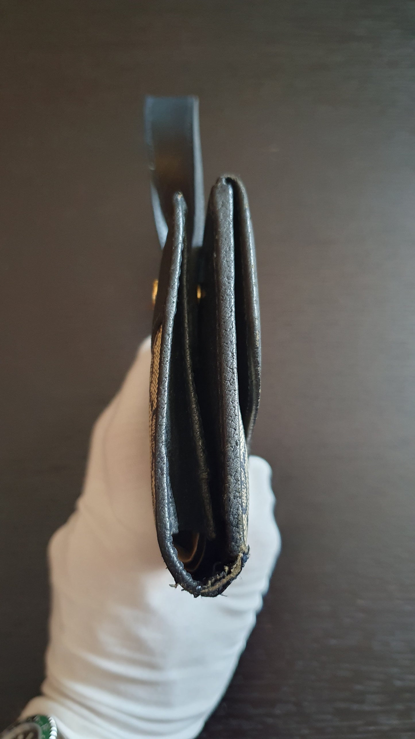 Authentic Vintage Gucci Upcycle Navy Wallet with Single Strap