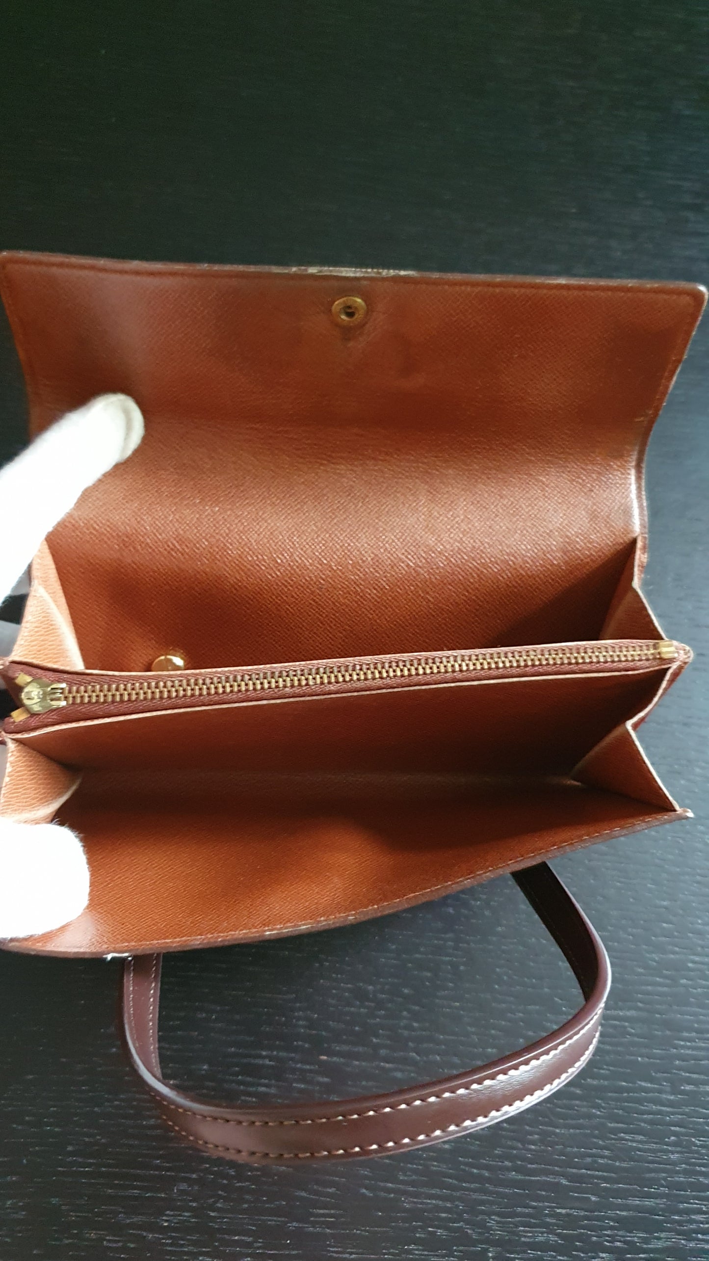 Authentic Vintage Louis Vuitton (2) Upcycle Brown Monogram Wallet with Two Handles