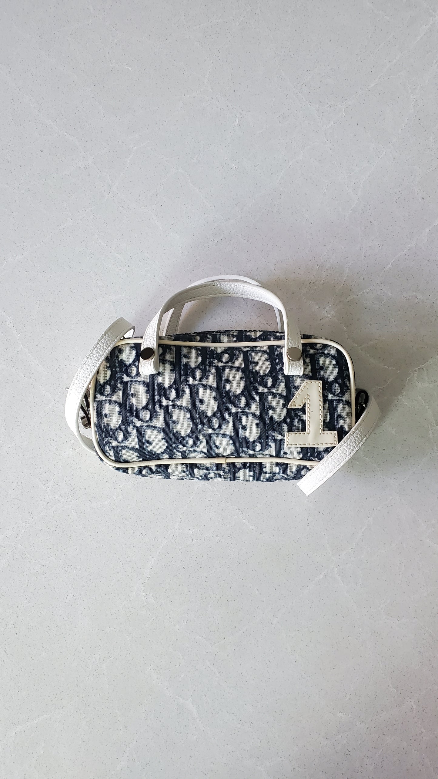 Authentic Vintage Dior Upcycle Navy Shoulder Pouch Purse with Straps