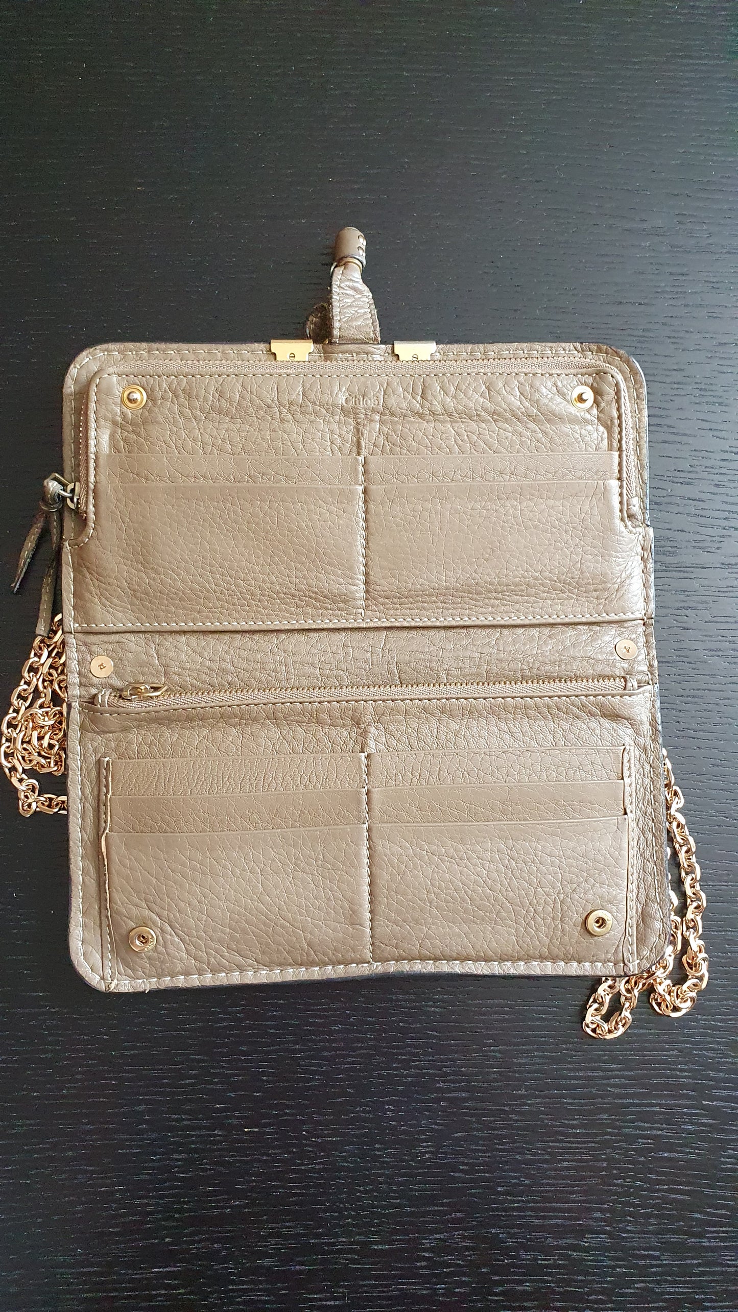 Authentic Chloé Upcycle Leather Wallet with Versatile Chain
