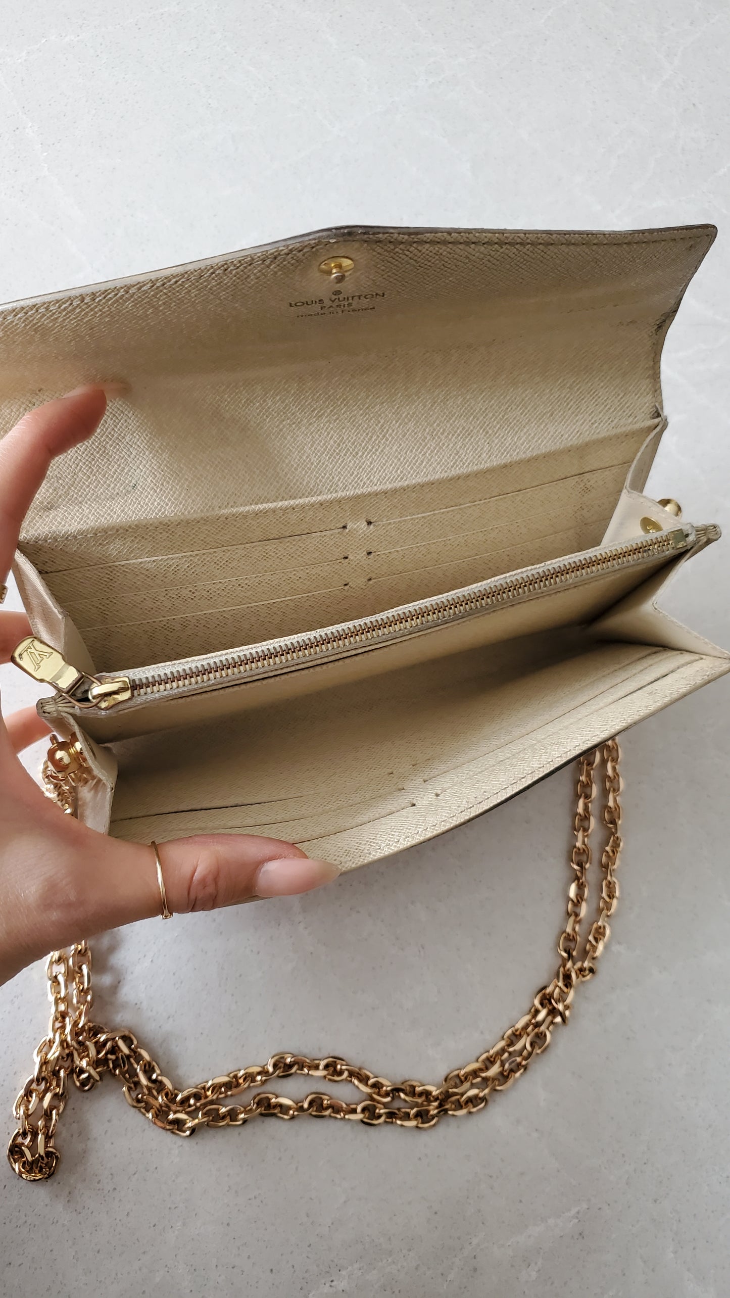 Authentic Louis Vuitton Damier Upcycle Wallet on Chain