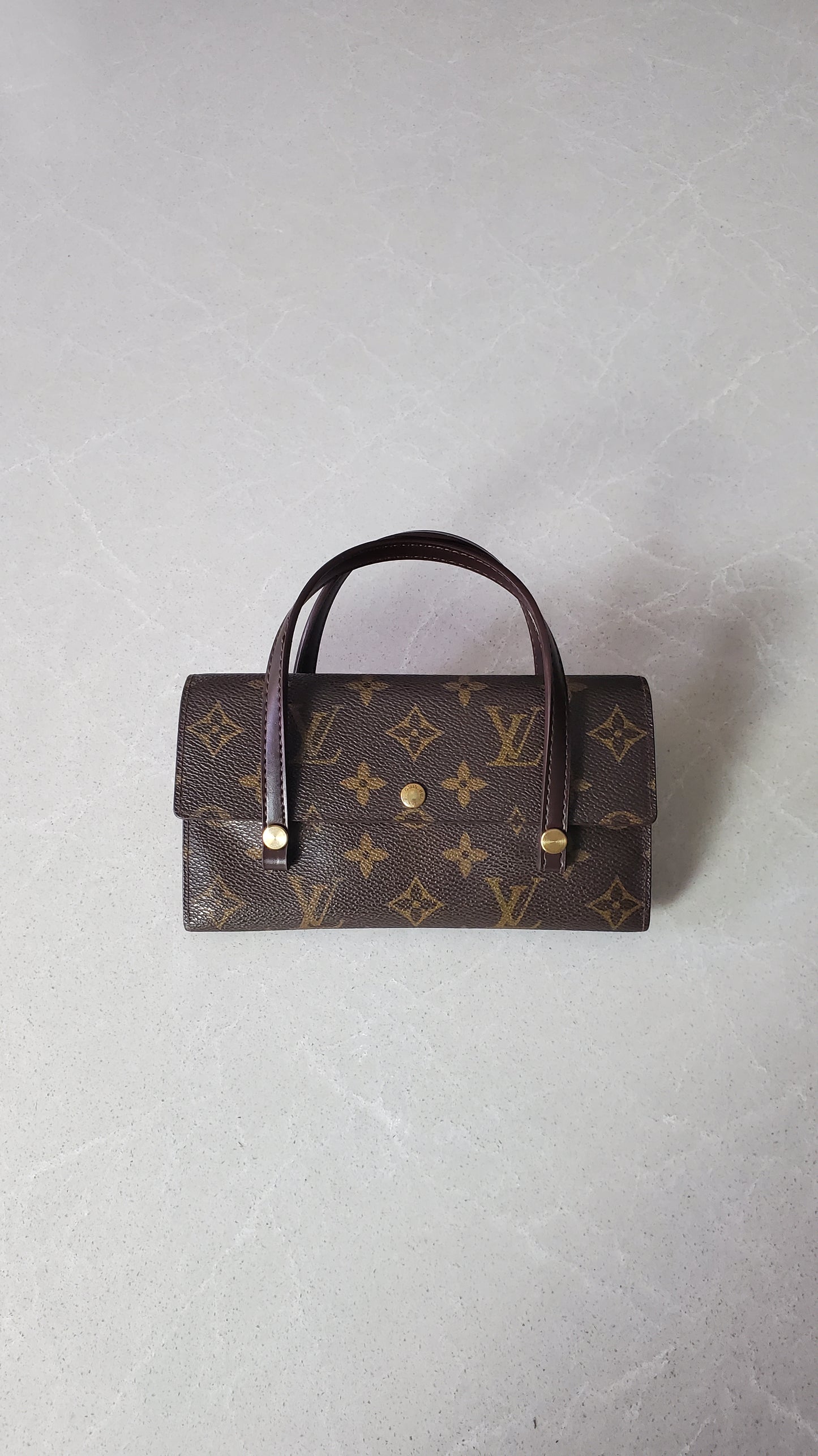 Authentic Vintage Louis Vuitton Upcycle Brown Monogram Wallet with Two Handles