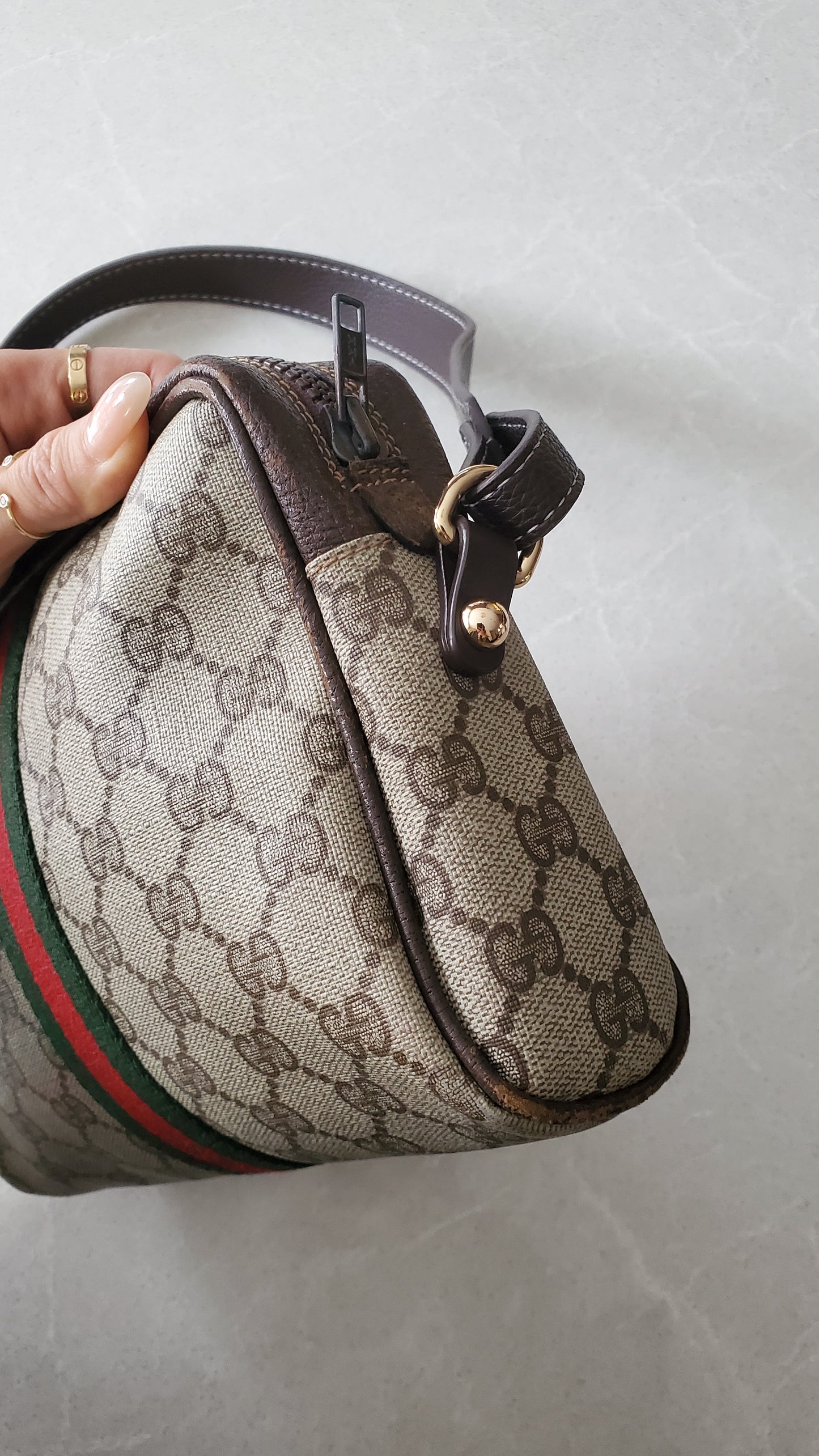 Authentic Vintage Gucci Upcycle (Brown) Shoulder Purse with Strap