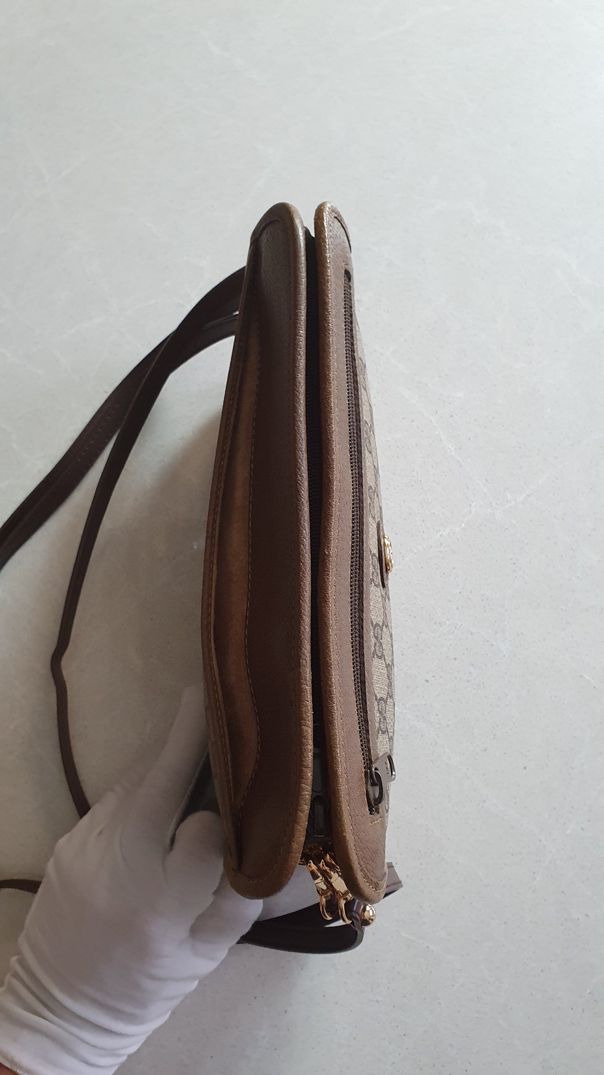 Authentic Vintage Gucci Upcycle Brown Purse with Straps and Chain
