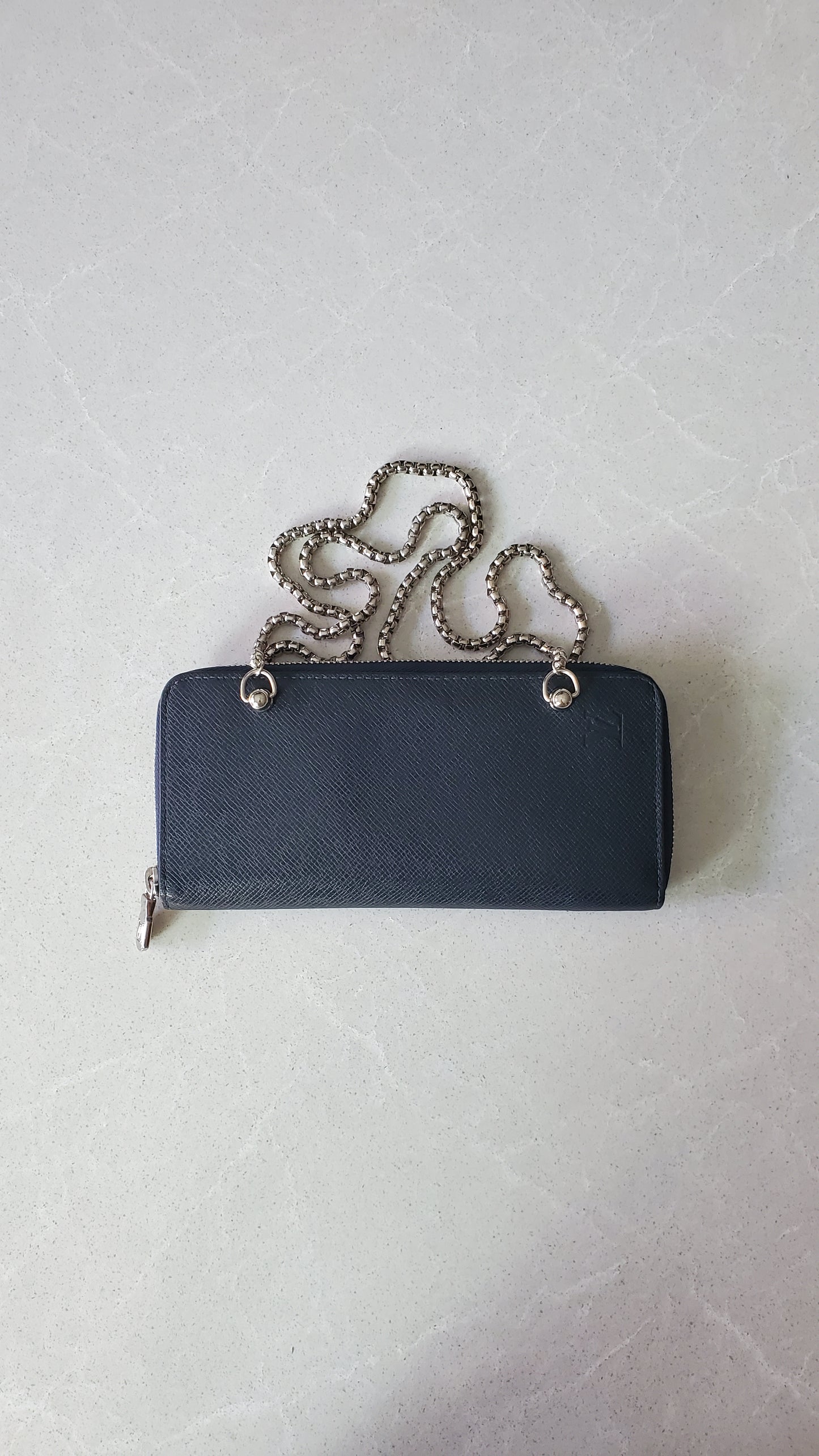 Authentic Louis Vuitton Upcycle Zip Wallet with Shoulder Chains