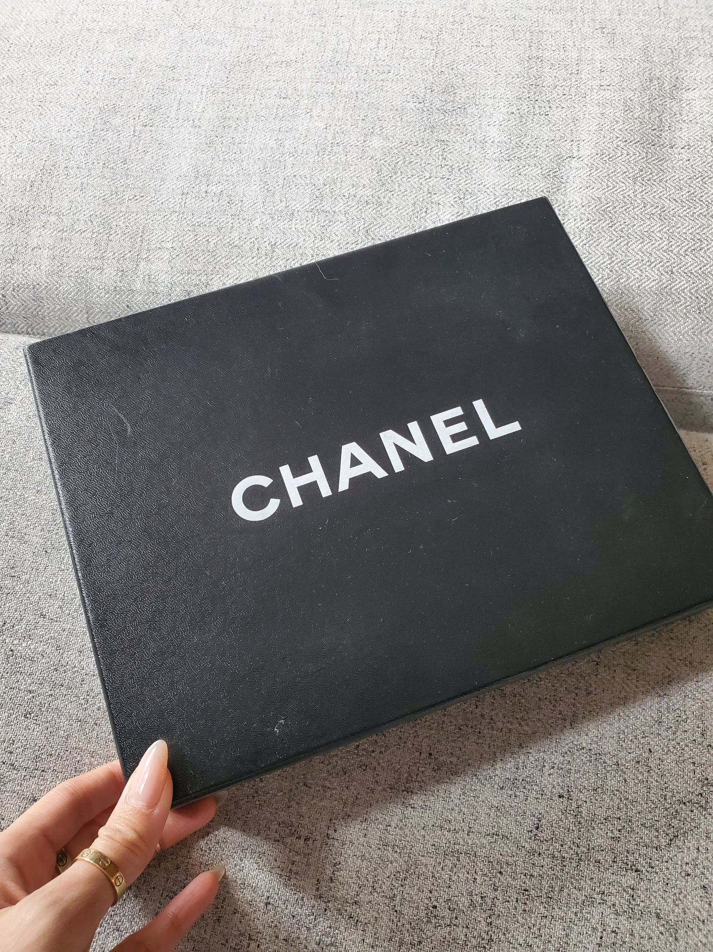 Authentic Chanel Cambon Upcycle Canvas Pouch on Chain