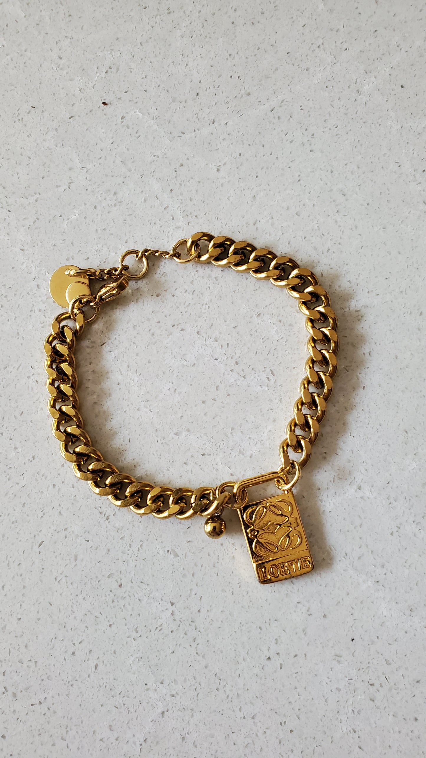 Authentic Loewe Upcycle Gold Cuban Bracelet