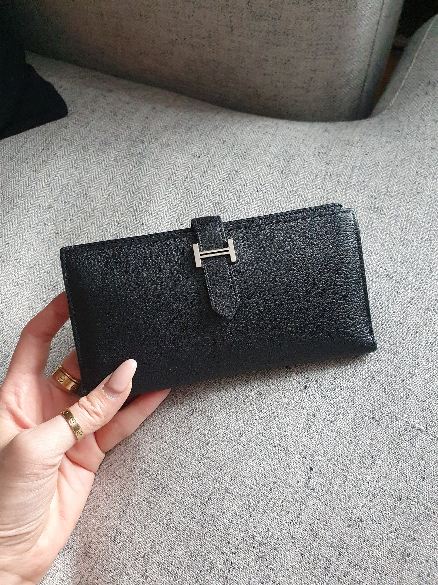 *New Drop* Authentic Hermès Bearn Black Veau Epsom Wallet