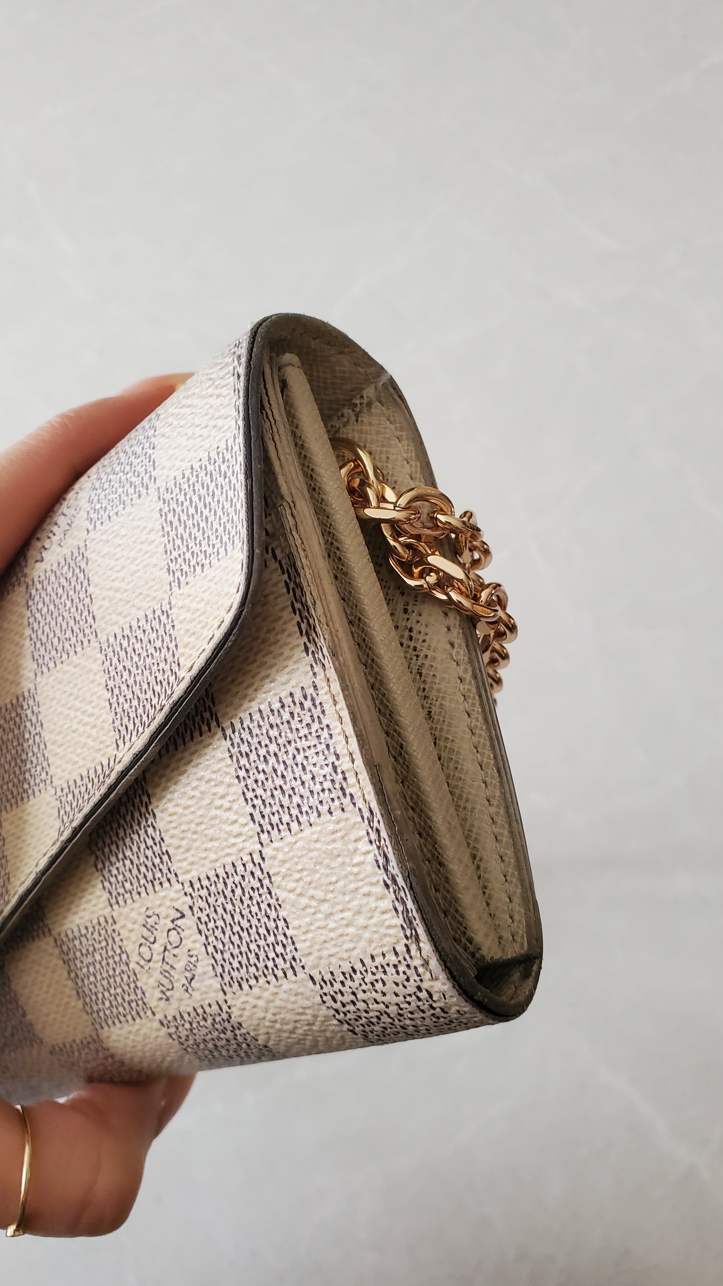 Authentic Louis Vuitton Damier Upcycle Wallet on Chain