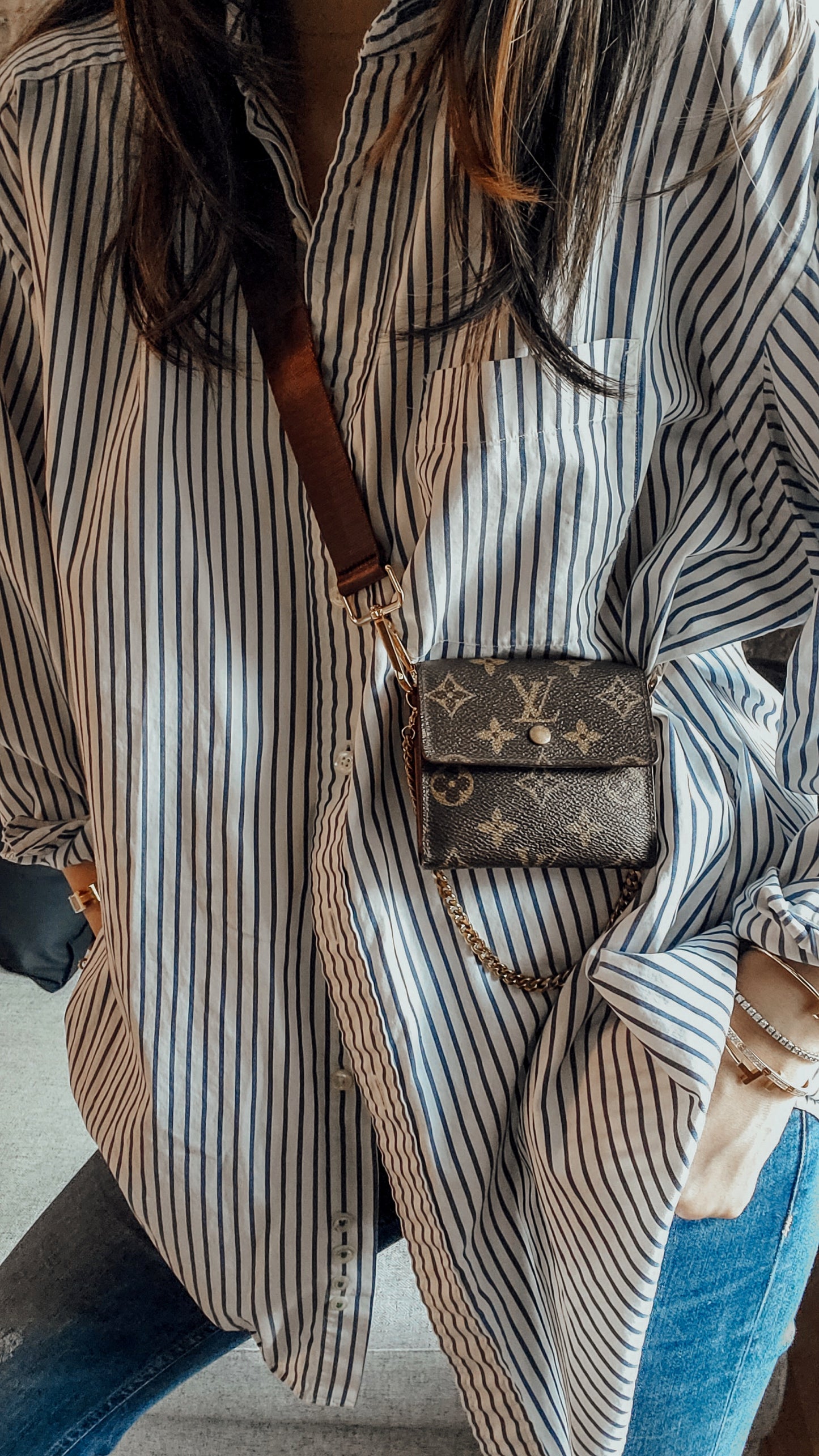 Authentic Vintage Louis Vuitton (2) Upcycle Small Wallet on Chain & Strap