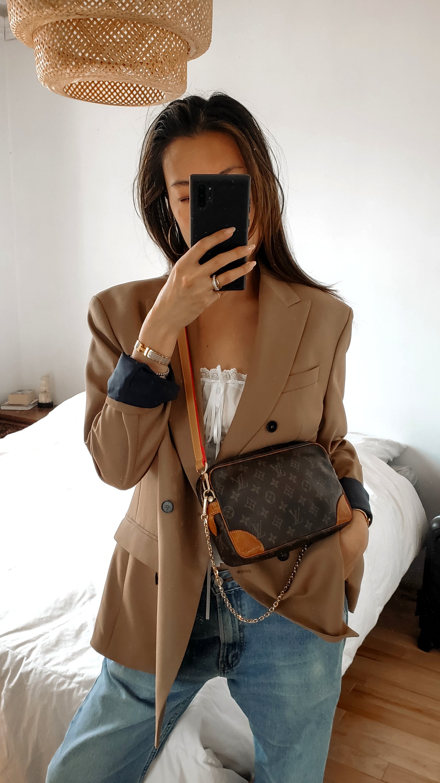 Authentic Vintage Louis Vuitton Upcycle Purse with 2 Straps & Chain