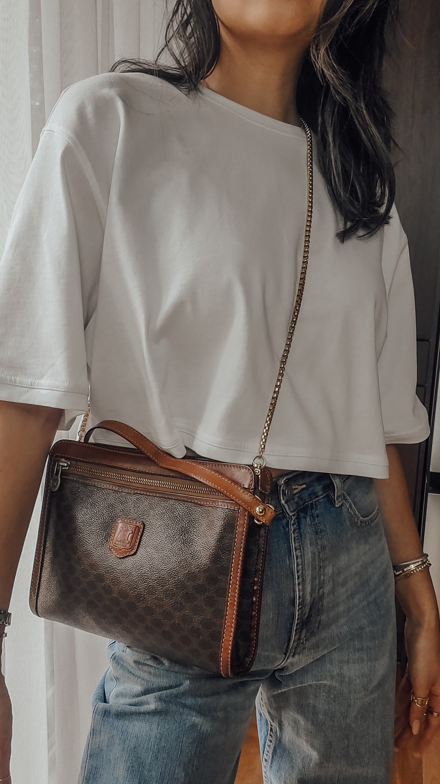 Authentic Vintage Celine Upcycle Purse (with Single Handle Strap)