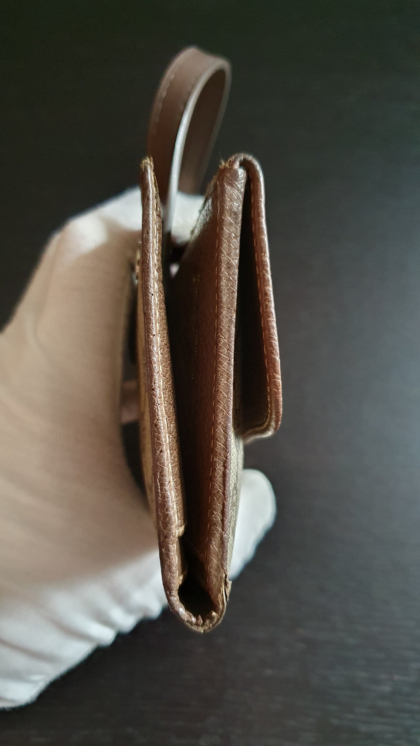 Authentic Vintage Gucci Upcycle Brown Wallet with Single Handle