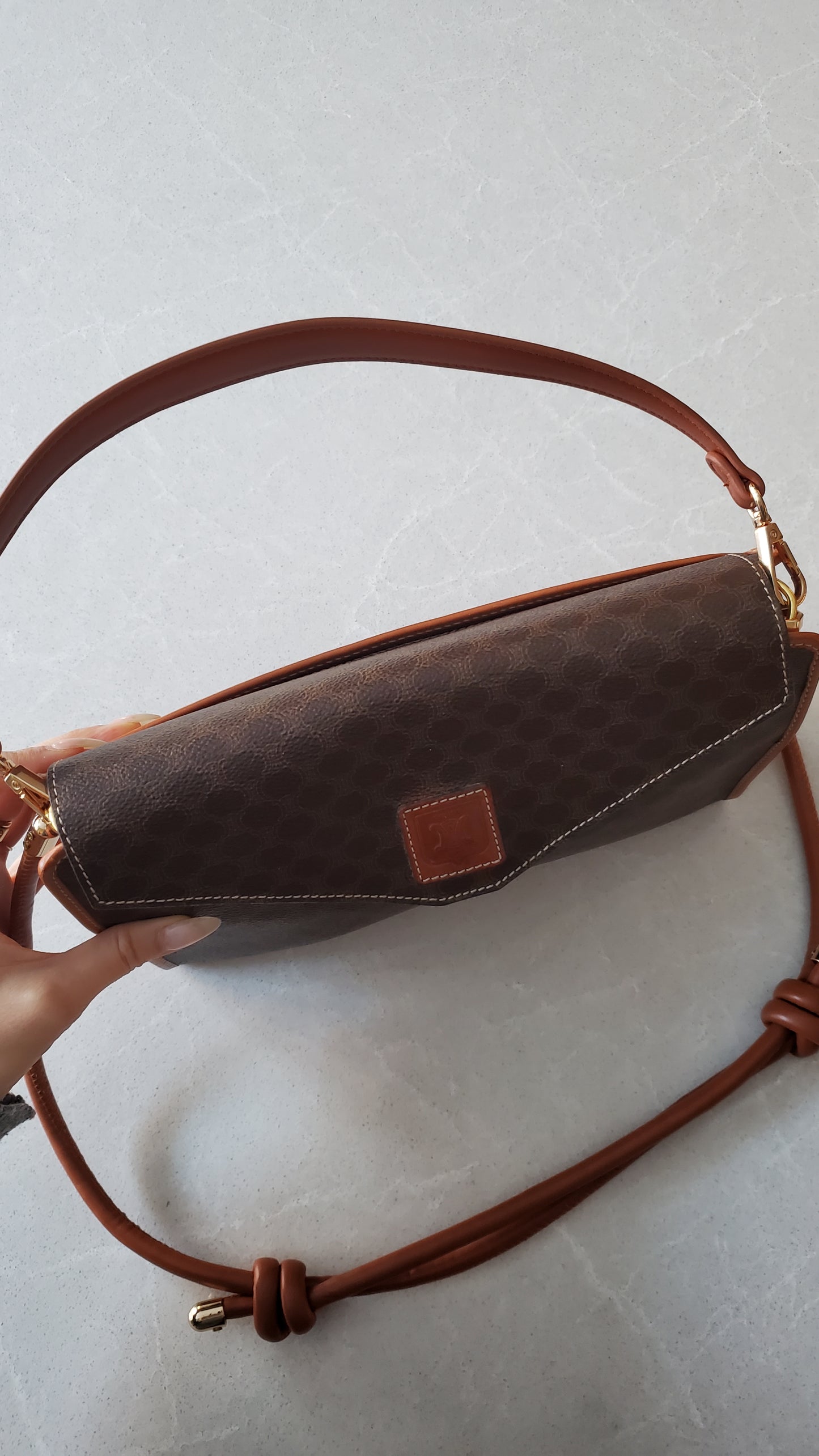 Authentic Vintage Celine (Brown) Upcycle Purse with Straps