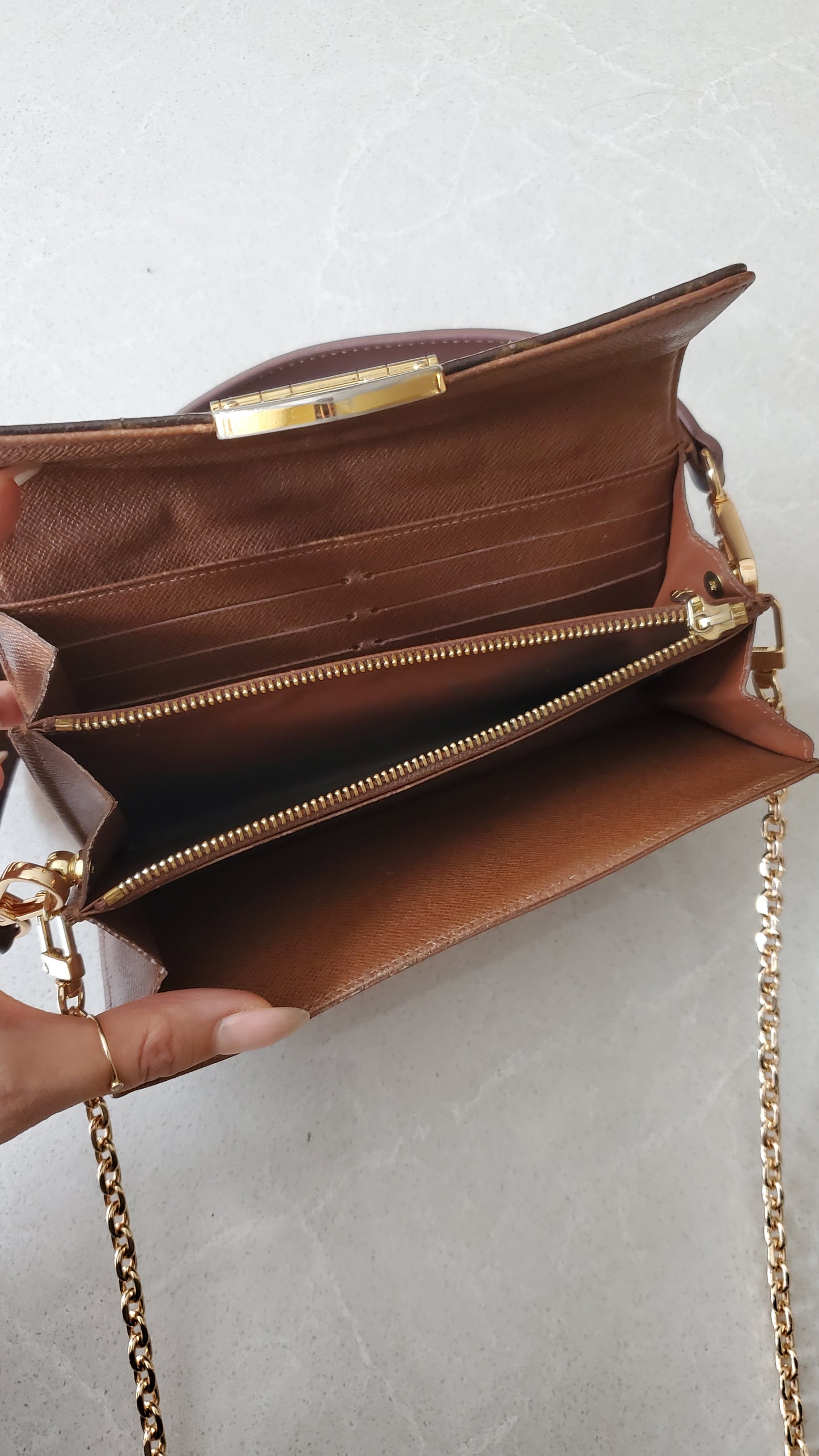 Authentic Louis Vuitton (2011) Upcycle Wallet on Chain & Strap