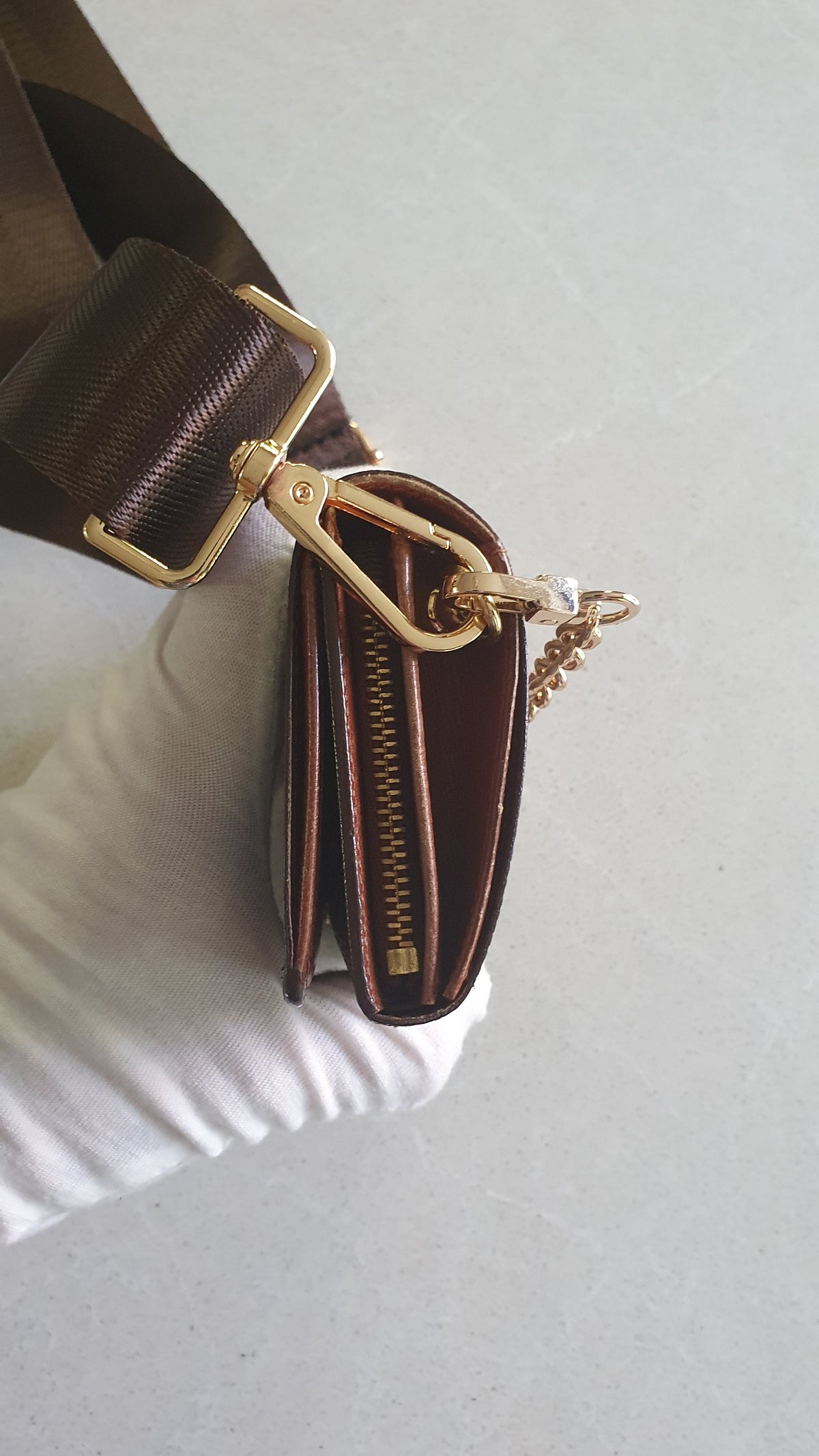 Authentic Vintage Louis Vuitton Upcycle Small Wallet (2) with Strap and Chain