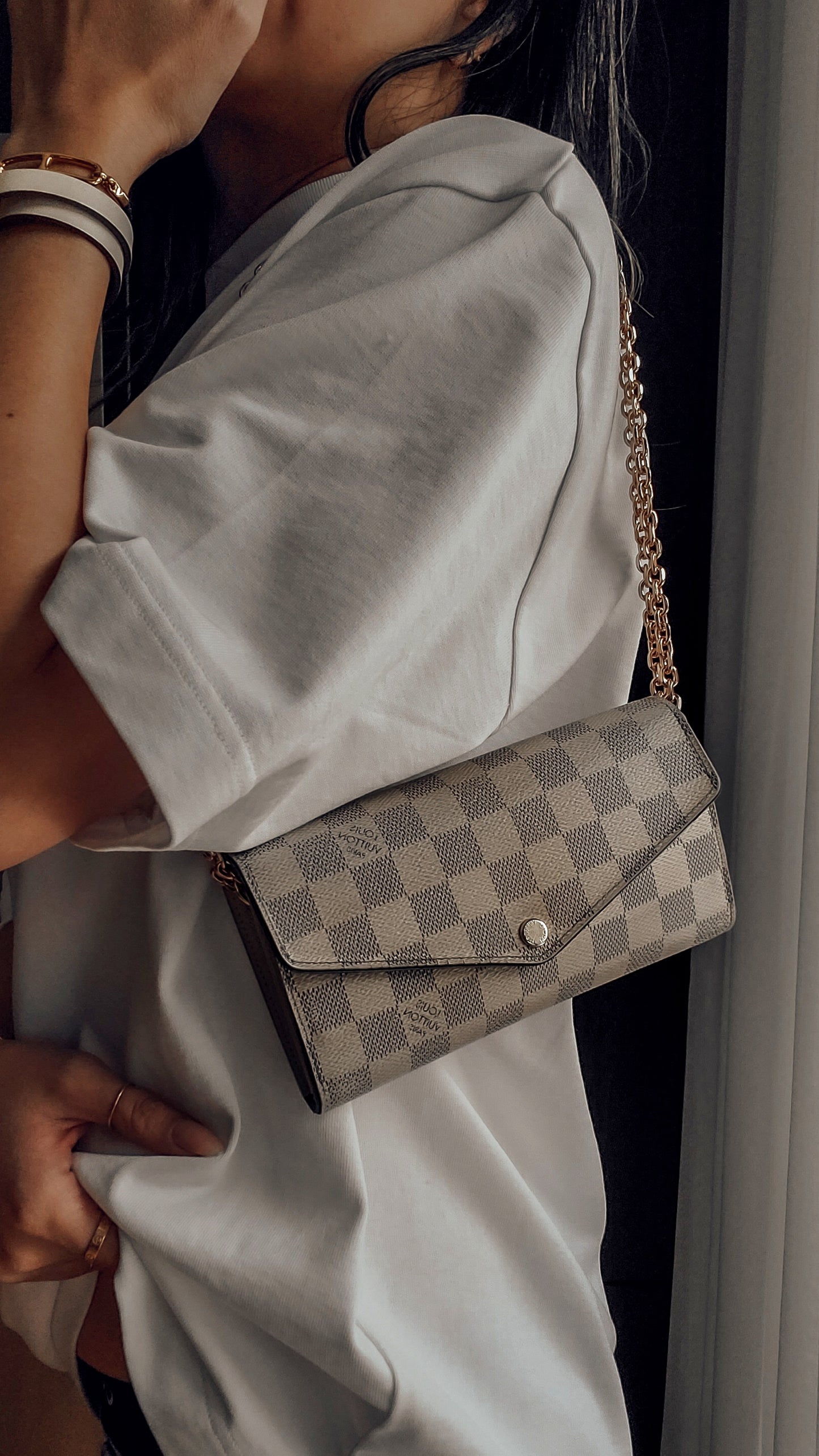 Authentic Louis Vuitton Damier Upcycle Wallet on Chain