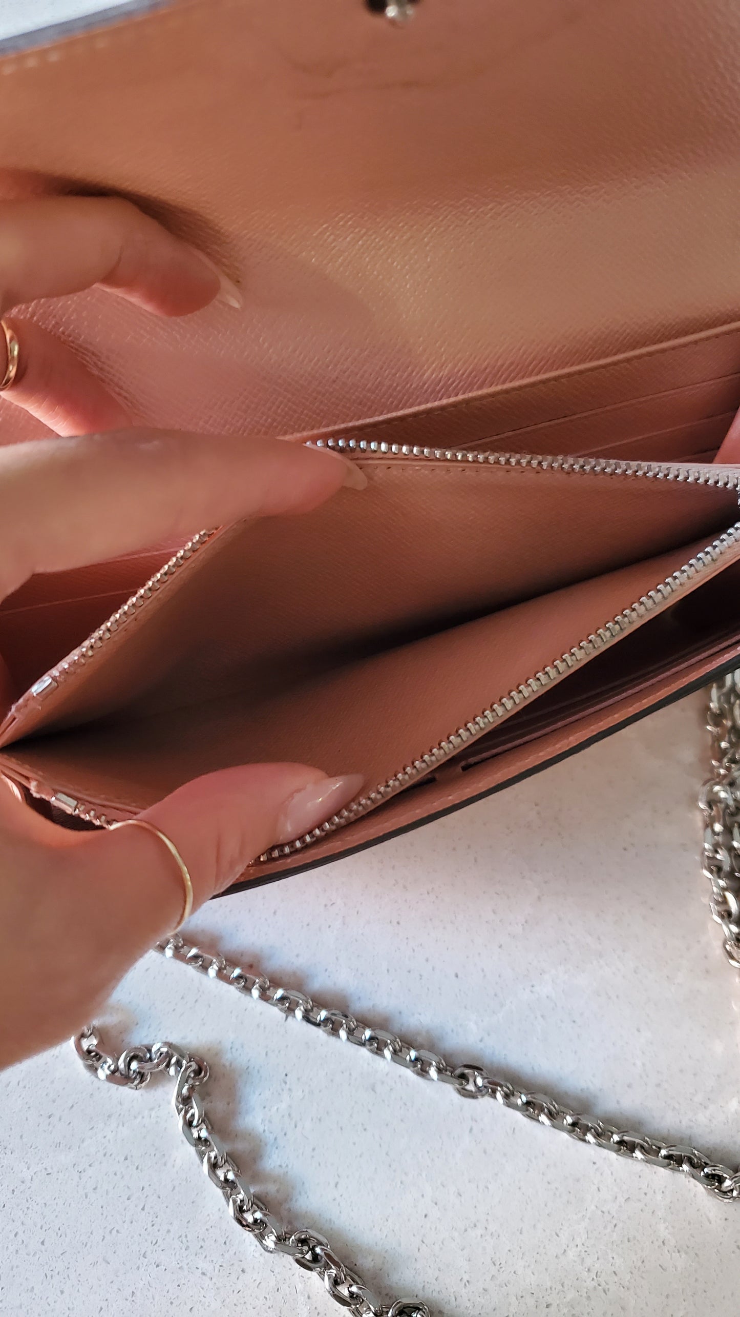 Authentic Louis Vuitton Pink Epi Upcycle Long Wallet on Chain