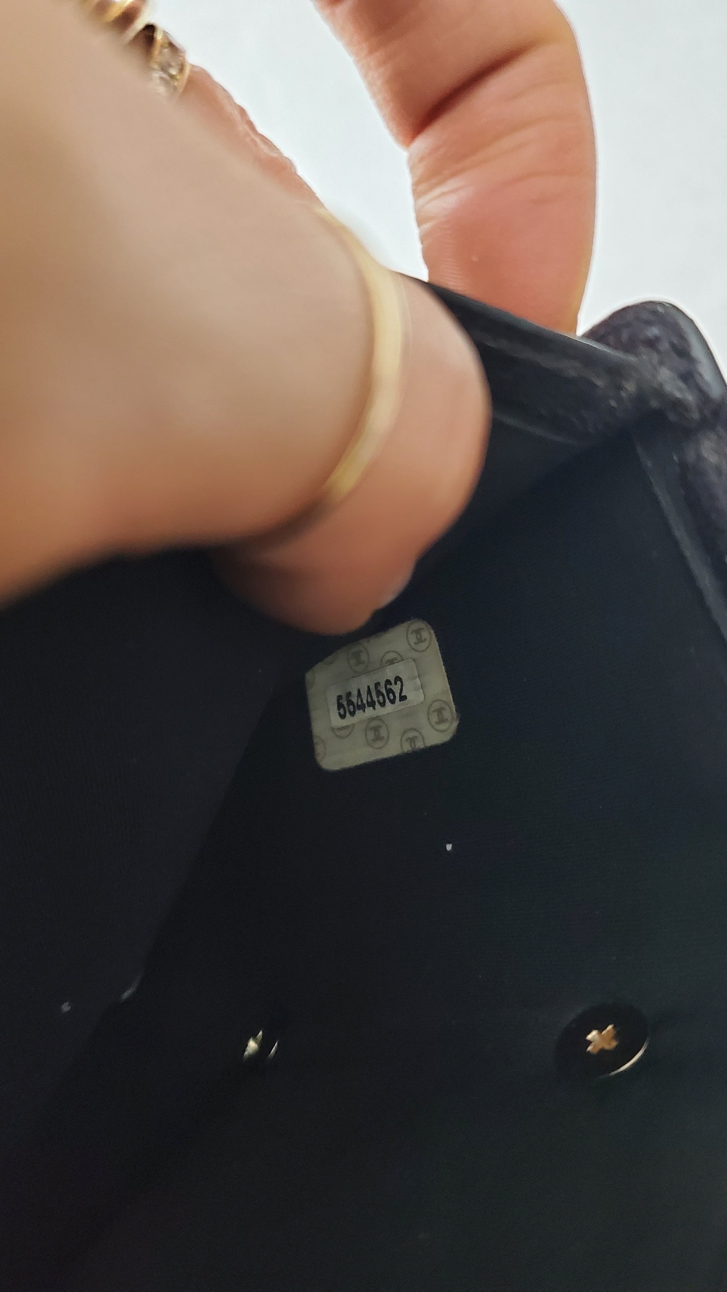 Authentic Chanel Upcycle Mini Black Leather Wallet with Single Handle