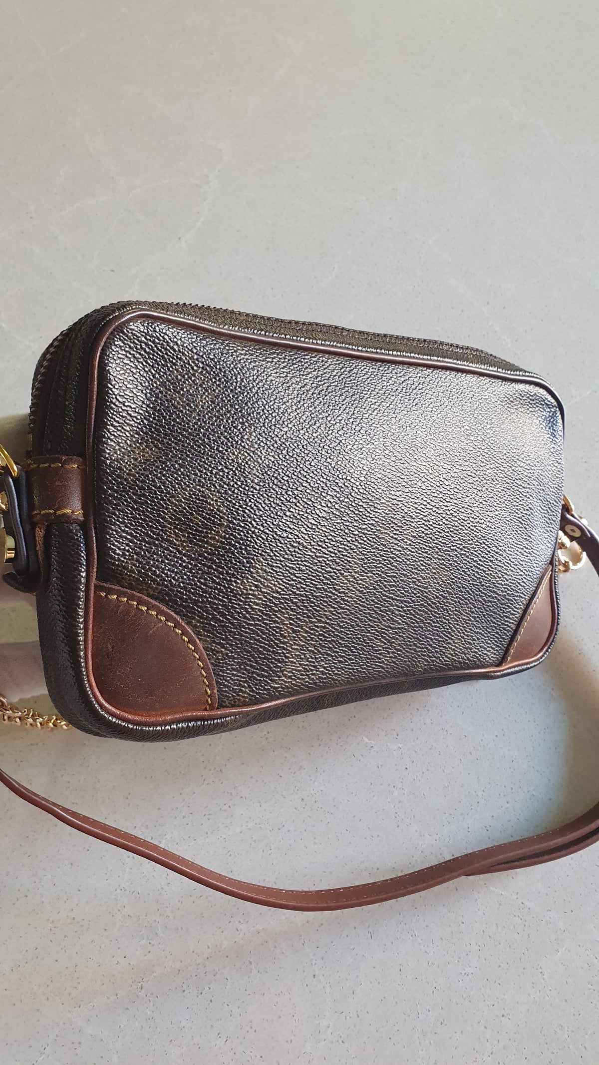 Authentic Vintage Louis Vuitton Upcycle Shoulder Purse with Strap & Chain