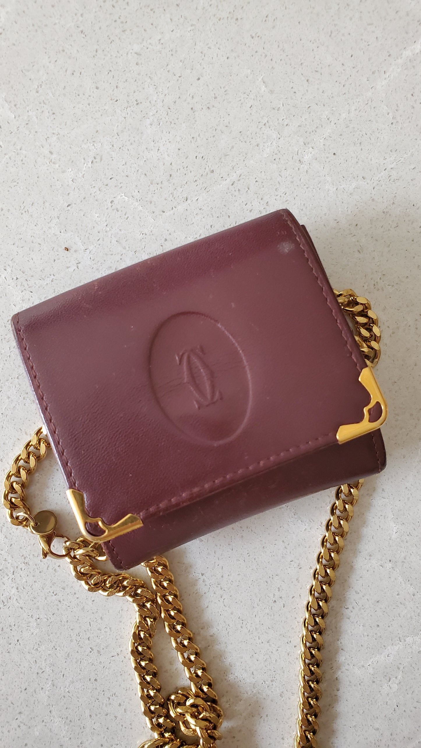 Authentic Vintage Cartier Upcycle Mini Pouch on Chain