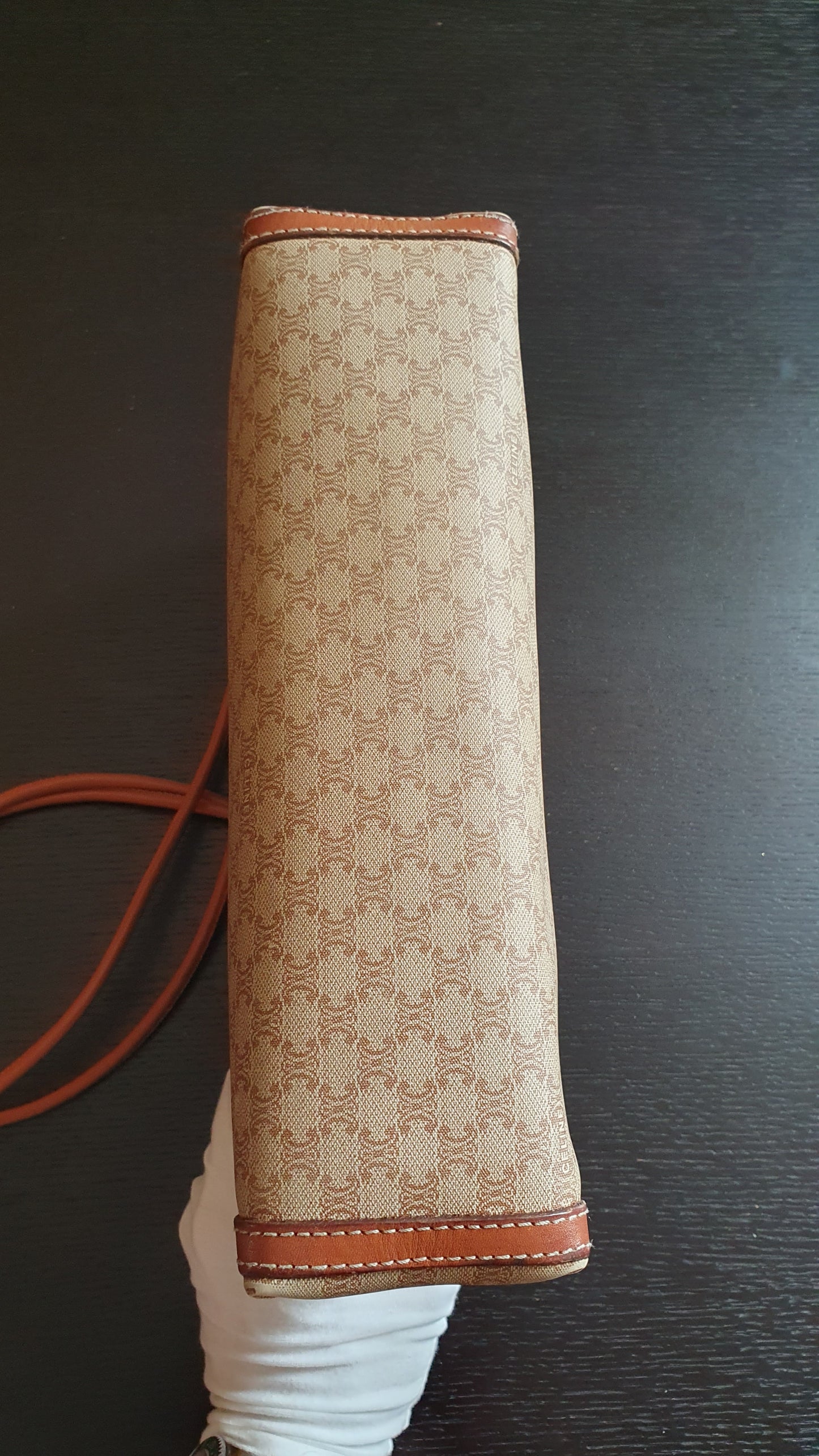Authentic Vintage Celine Upcycle Tan/ Brown Versatile Purse with Knotted Strap