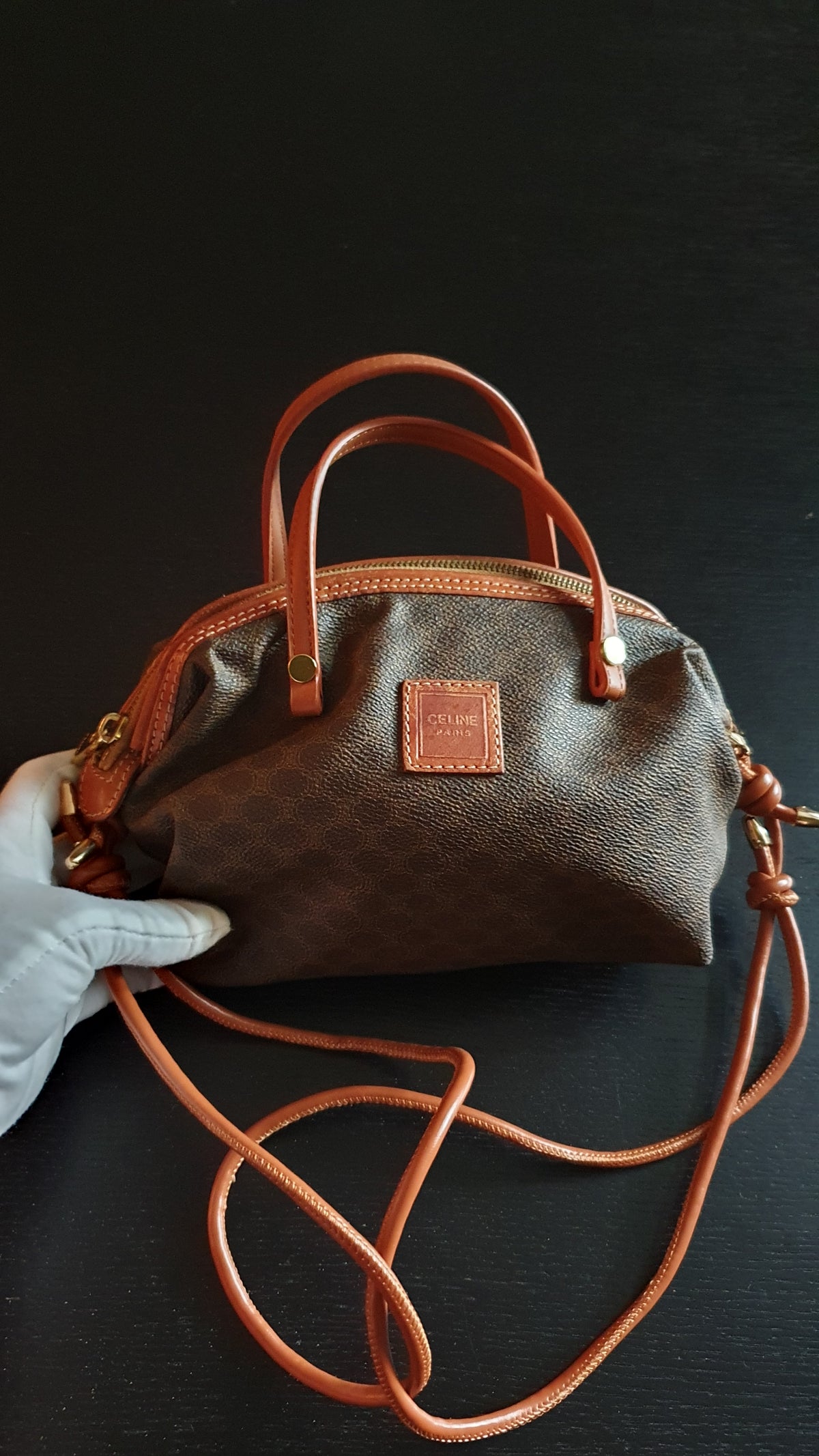 Authentic Vintage Celine Upcycle Brown Purse with Straps