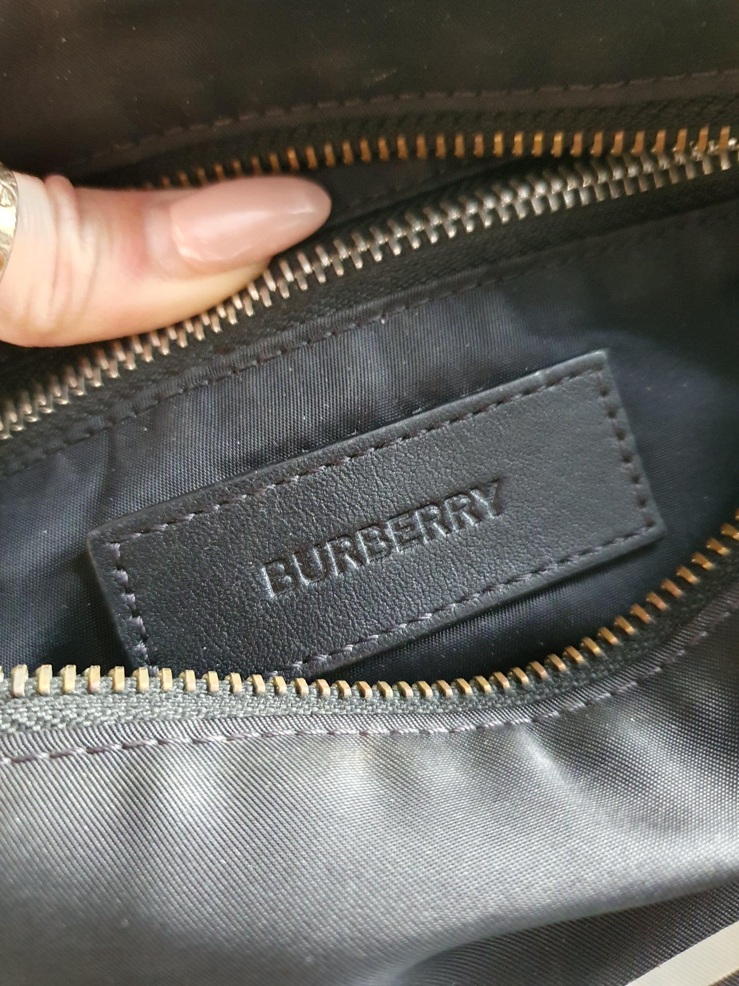 *New Drop* Authentic Burberry Upcycle Black Pouch on Strap & Chain