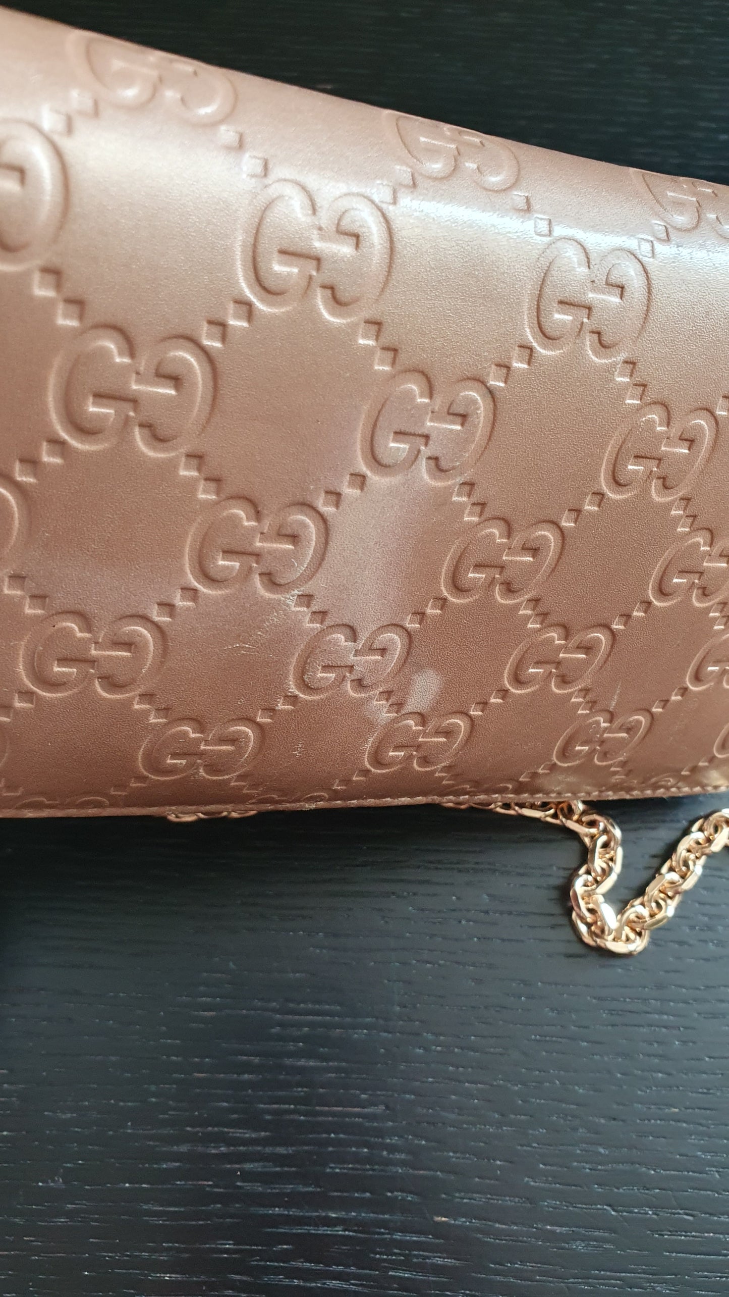 Authentic Gucci Upcycle Zip Wallet with Shoulder Chain