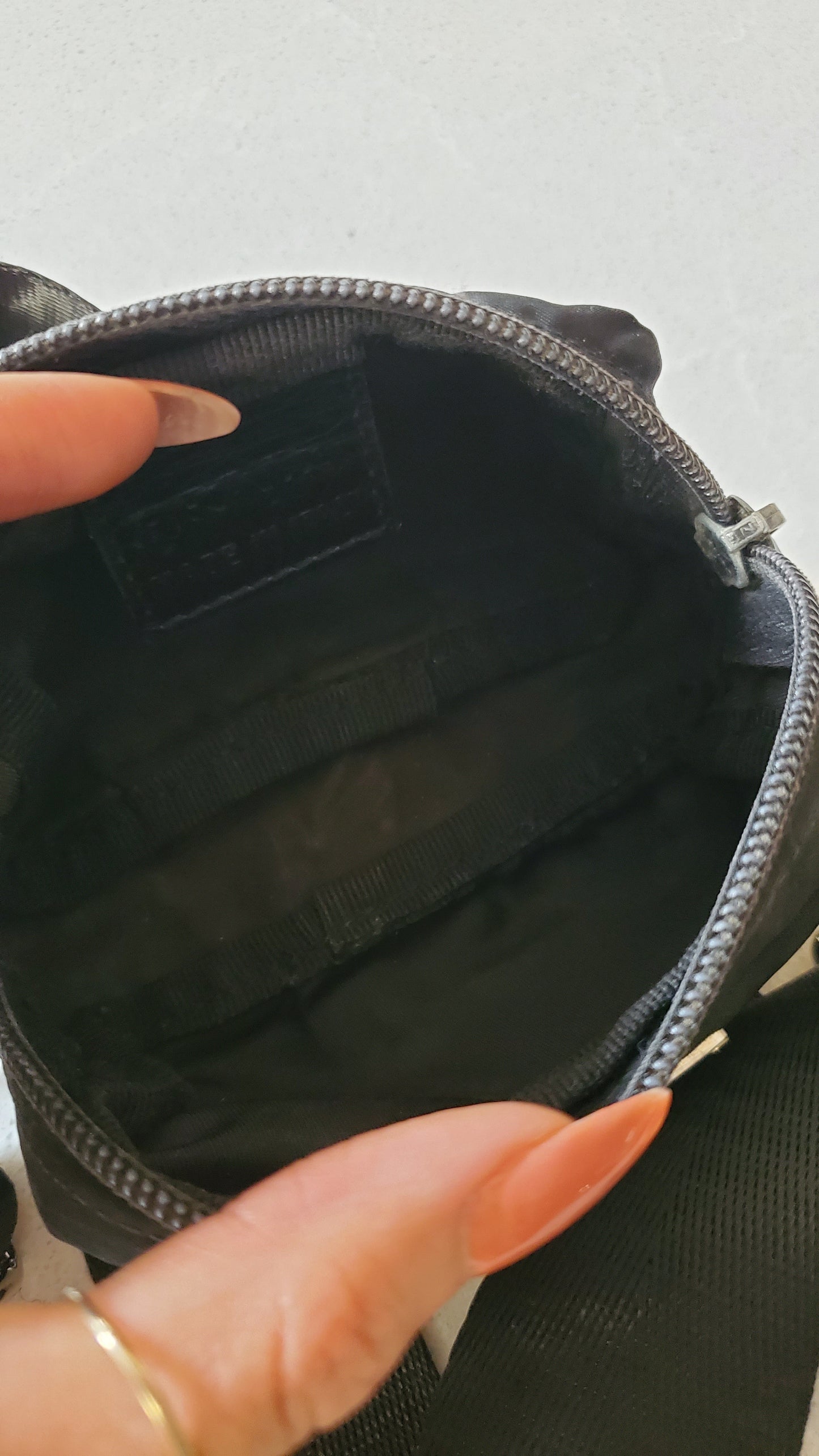 Authentic Prada Upcycle Versatile Black Nylon Mini Pouch on Chain & Strap