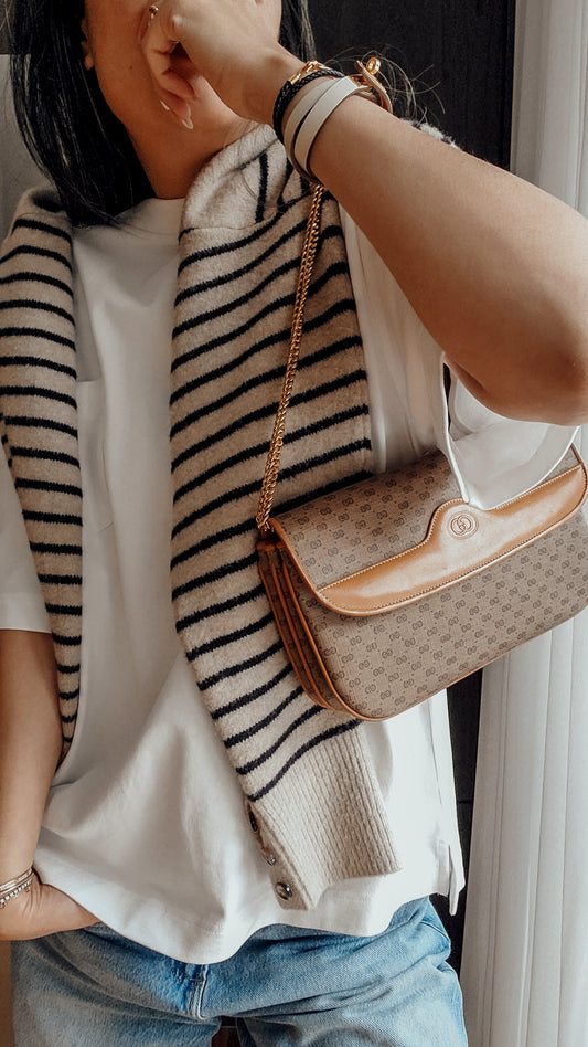 Authentic Vintage Gucci Upcycle 3 Compartments Purse on Chains