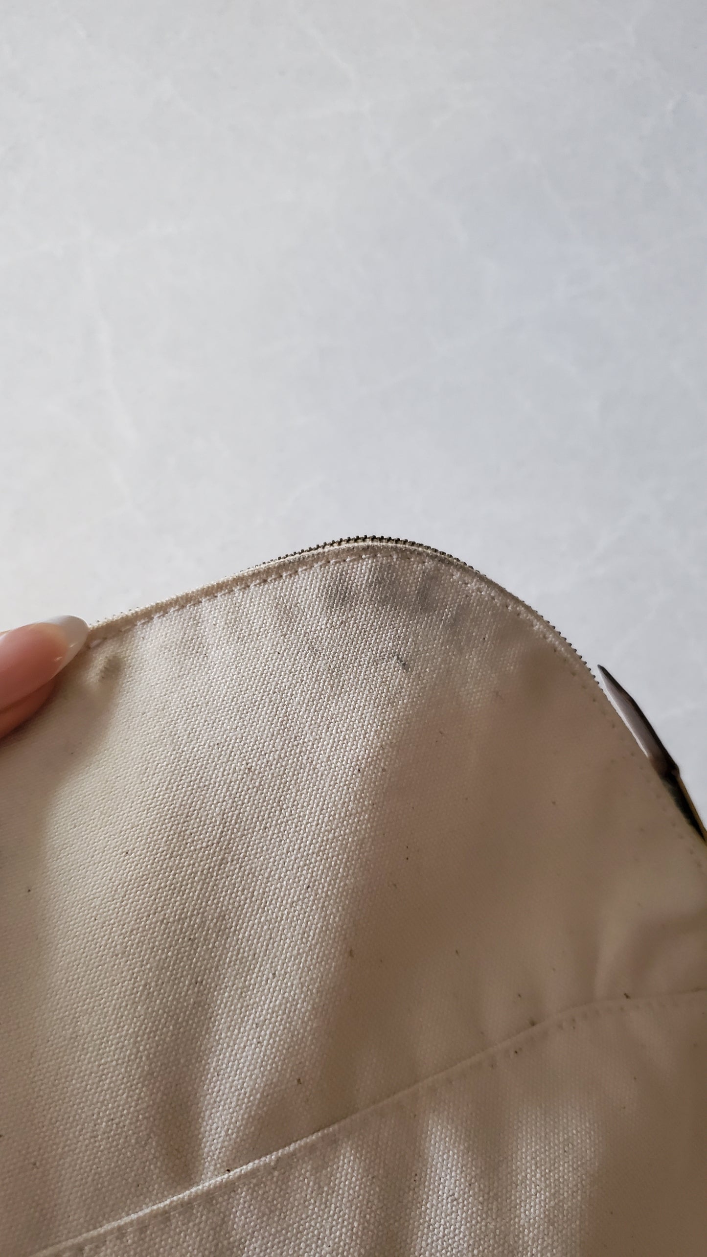 Authentic Hermès Upcycle Large Cream Canvas Bag on Strap