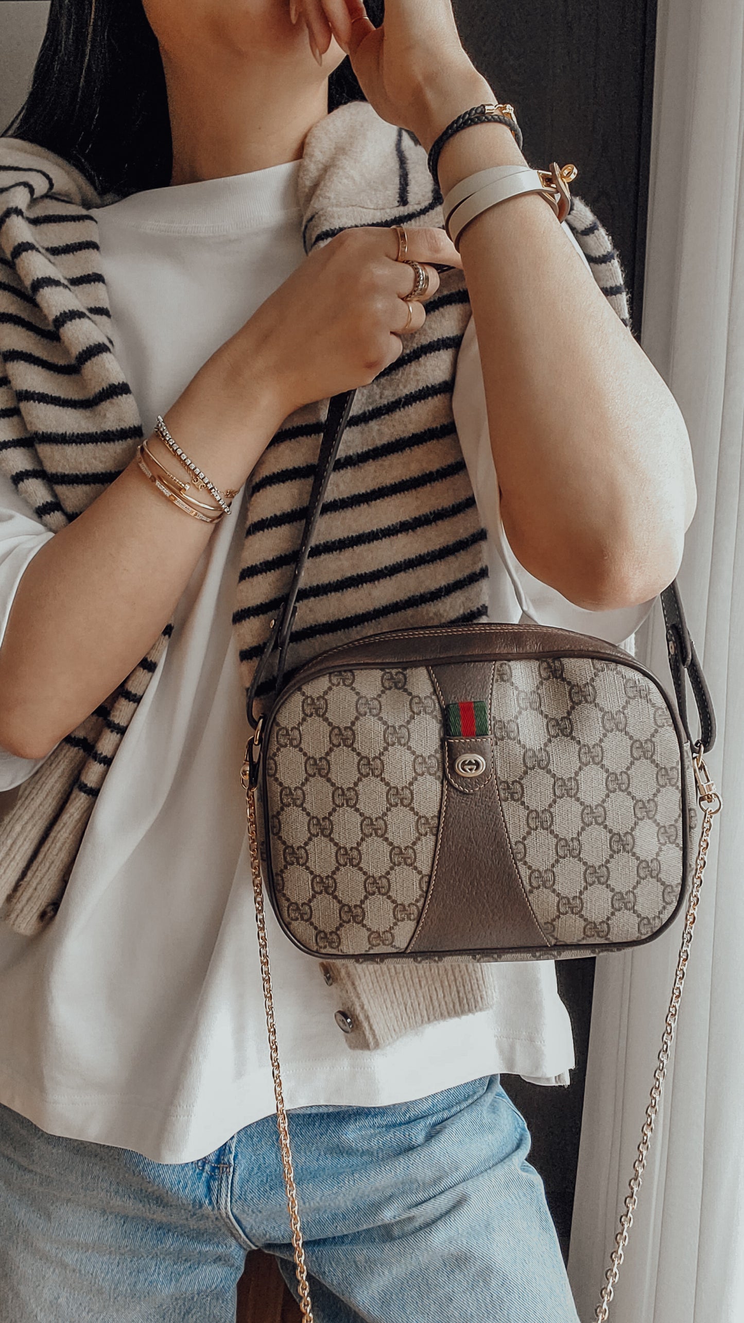 Authentic Vintage Gucci Upcycle Purse with Strap & Chain