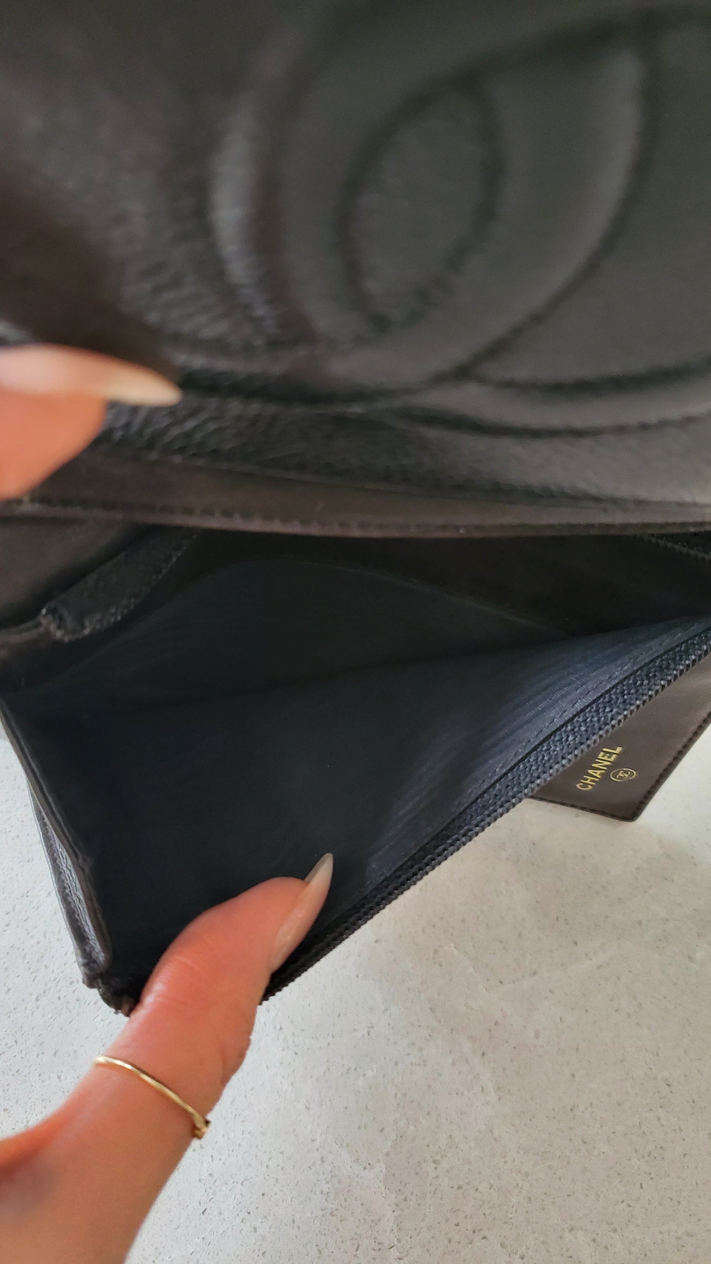 Authentic Chanel Upcycle Black Caviar Wallet on Chain & Strap