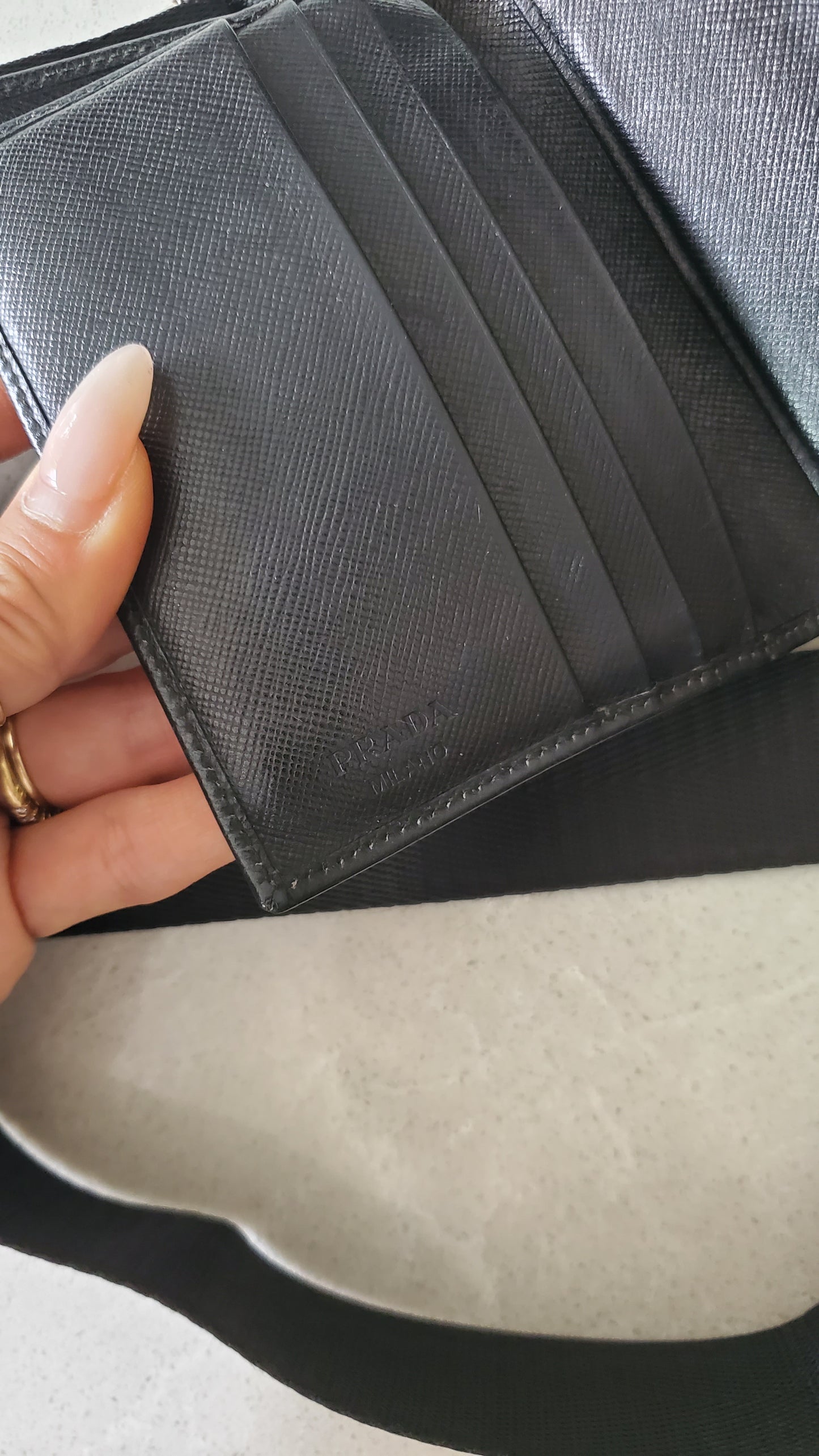 Authentic Prada Upcycle Black Wallet with Straps