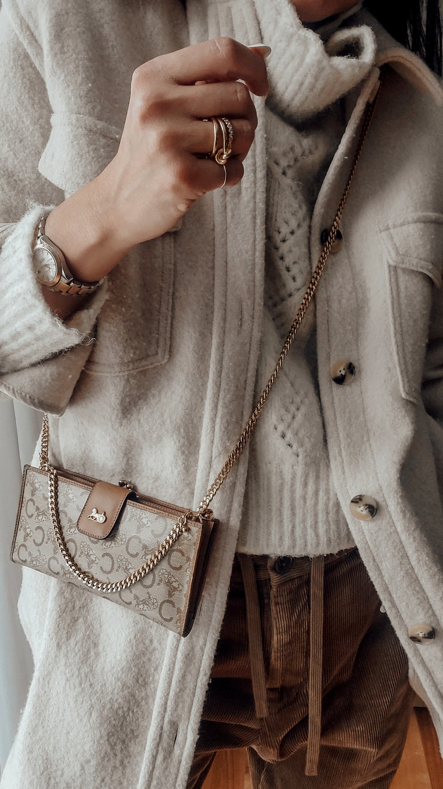 Authentic Vintage Celine Upcycle Long Wallet on Chains